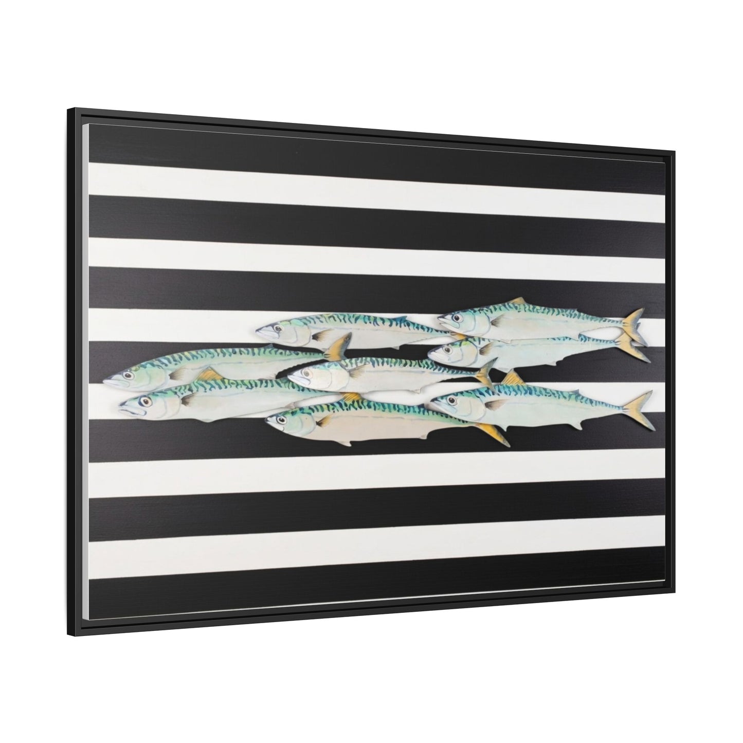 Striped Mackerel Canvas Print — Framed Matte Fish Wall Art