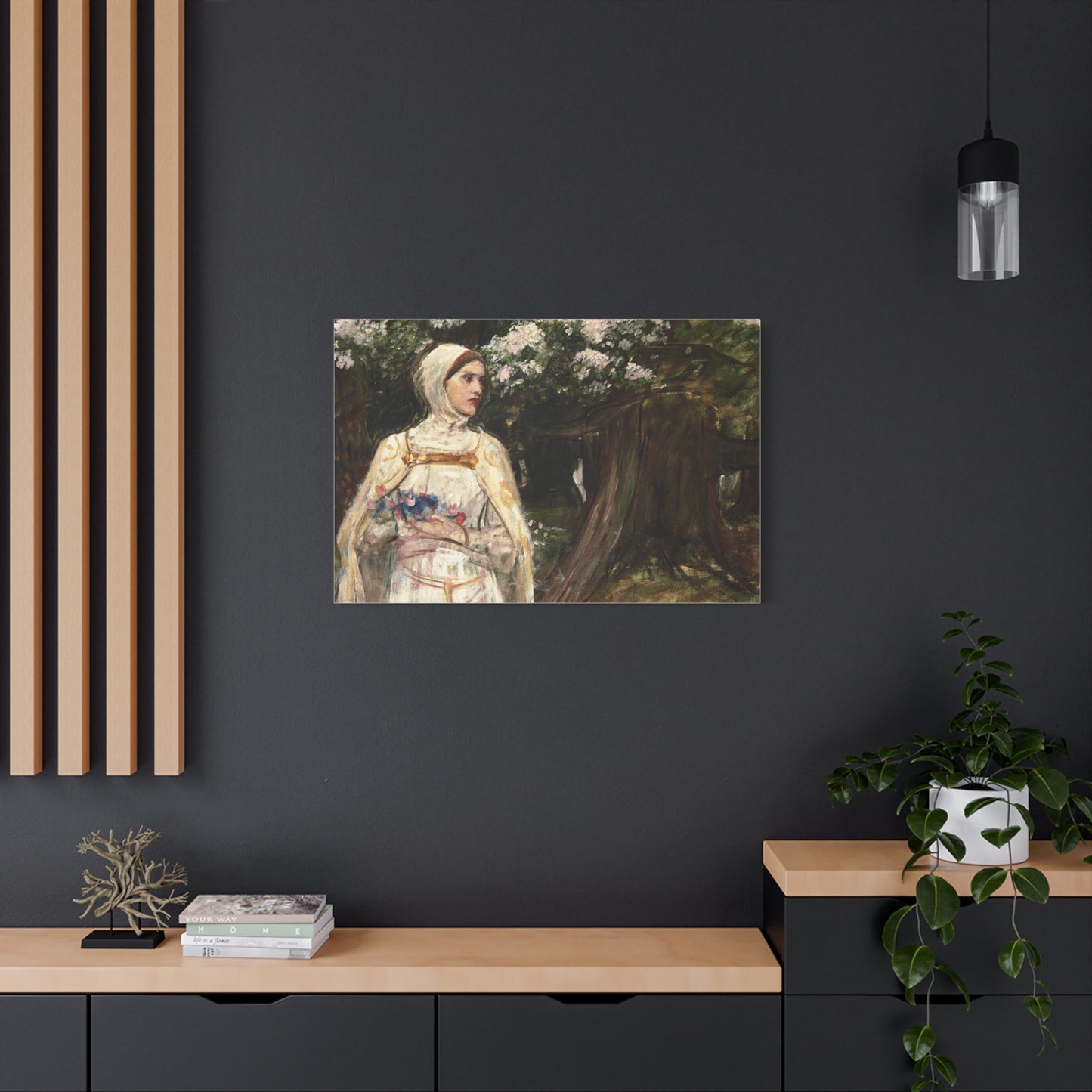 Matilda (formerly called Beatrice) by John William Waterhouse Matte Canvas Wall Art Print