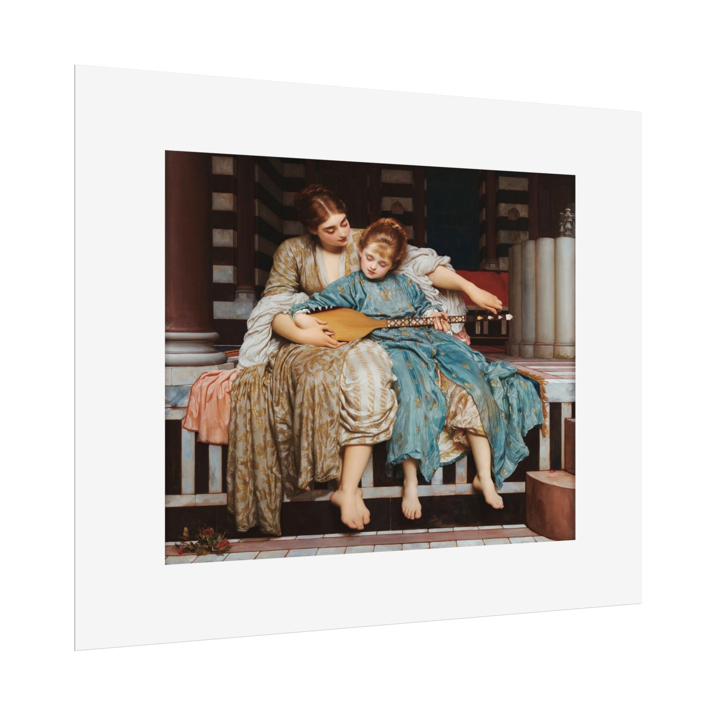 Music Lesson by Frederic Leighton Wall Art Print