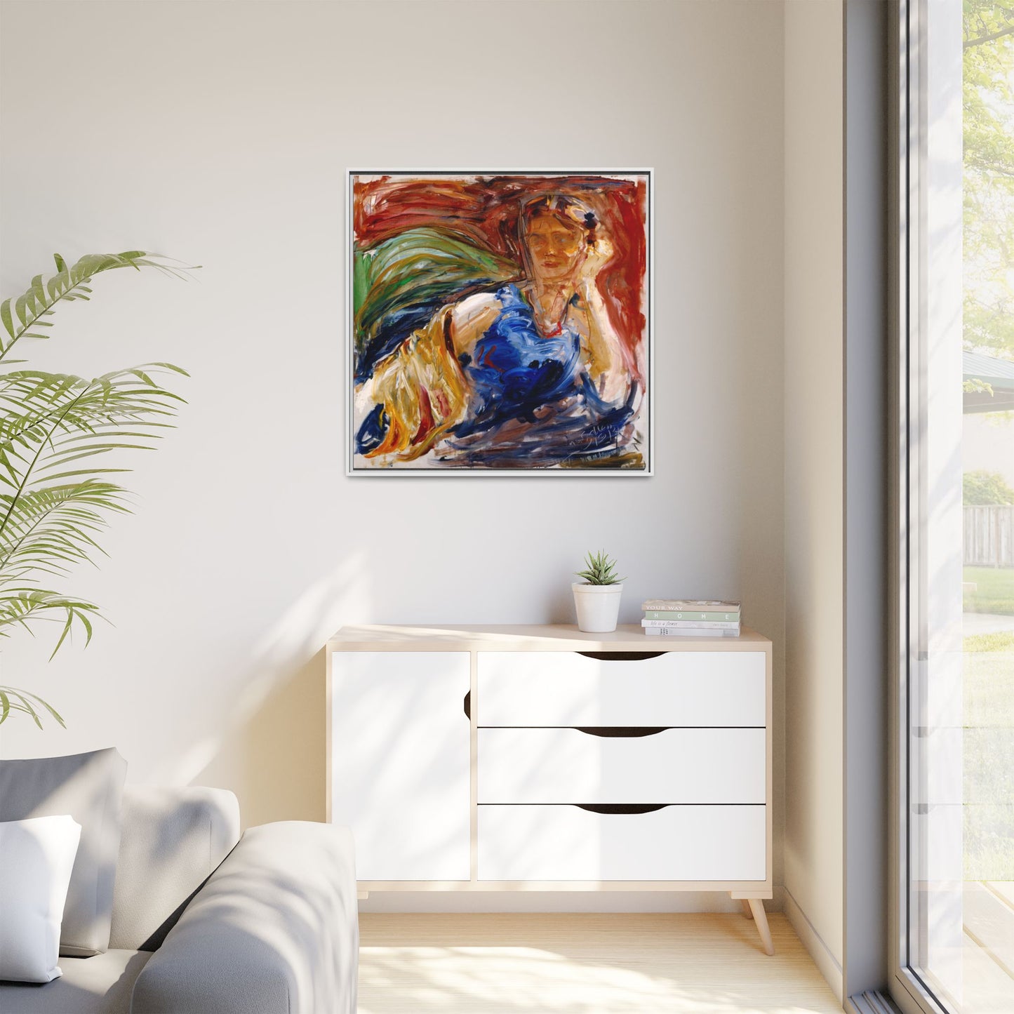 Portrait of hyllis Sjostrom by Akseli Gallen-Kallela Canvas Matte Framed Wall Art Print
