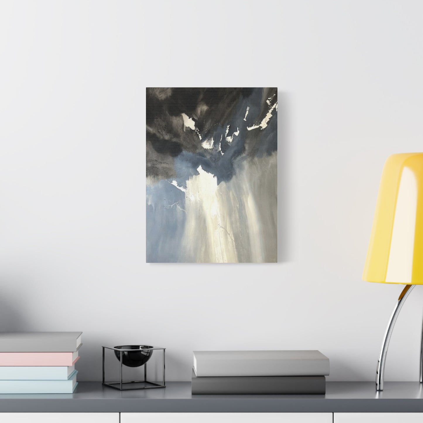 Abstract Storm Canvas Print — Dramatic Blue & Gray Matte Wall Art
