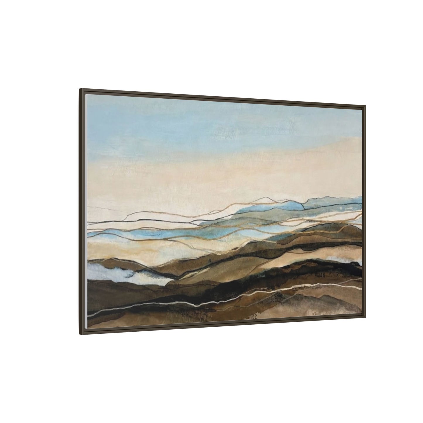 Framed Matte Canvas Print — Abstract Coastal Landscape Wall Art