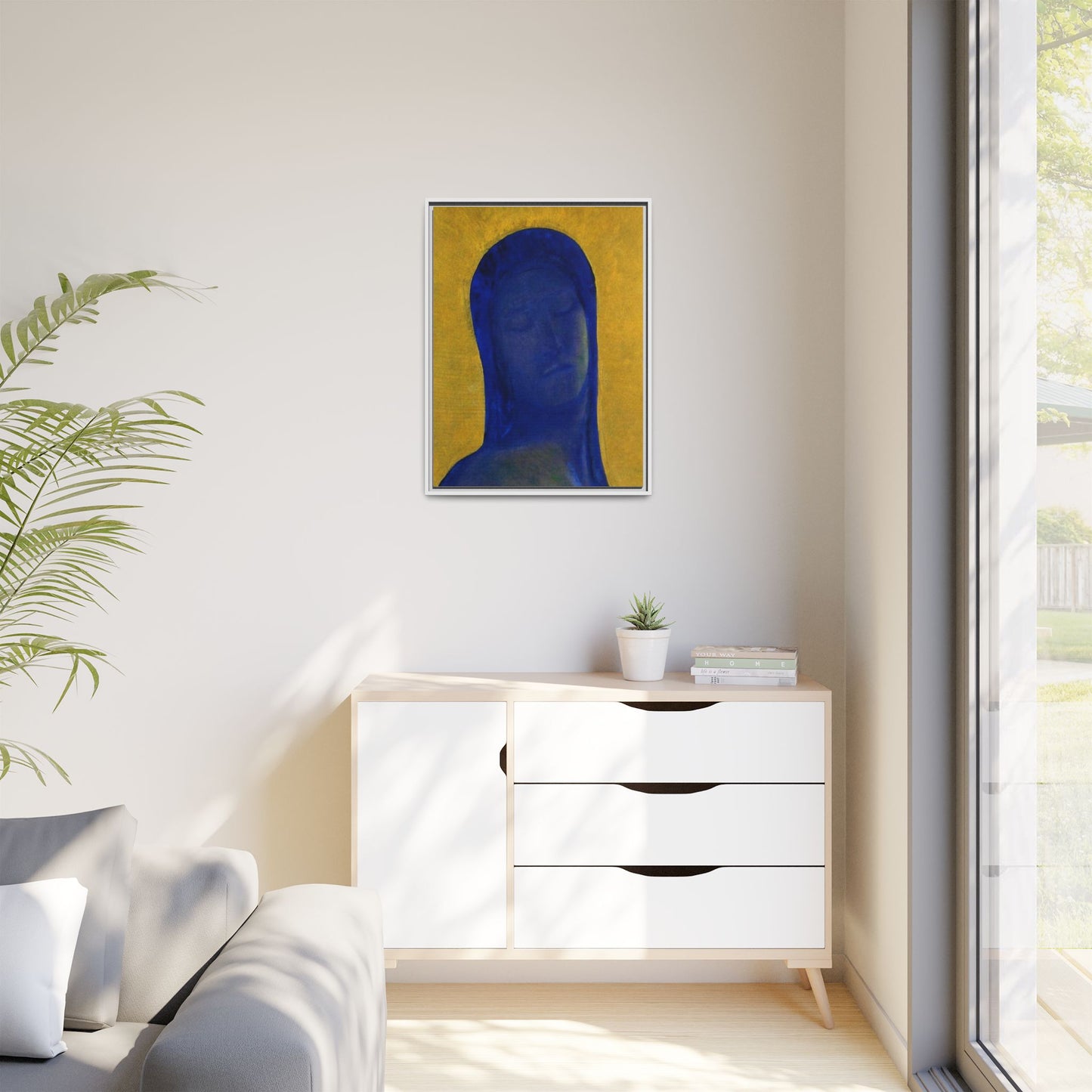 Closed Eyes by Odilon Redon Framed Matte Canvas Wall Art Print