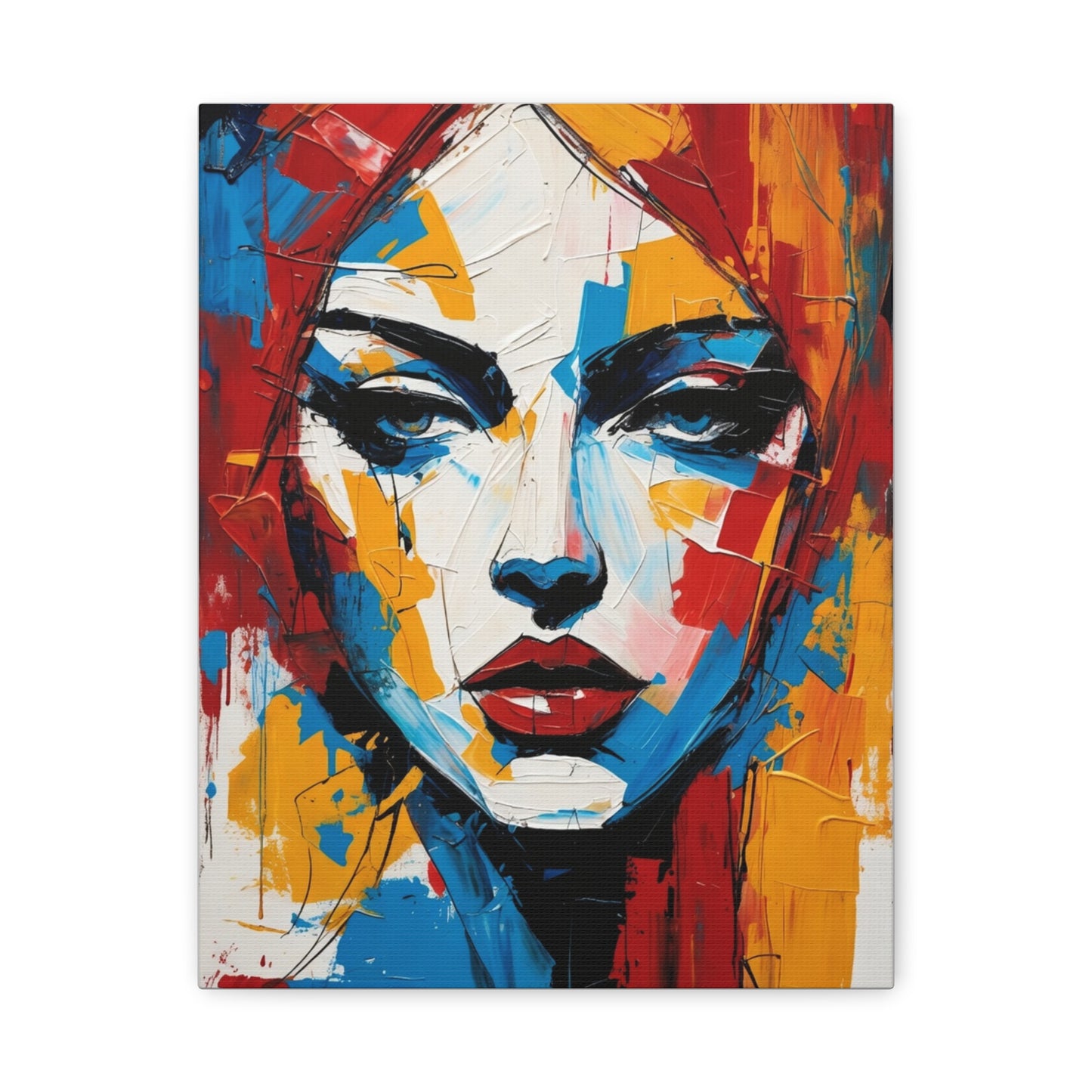 Abstract Portrait Canvas Print — Colorful Modern Woman Wall Art
