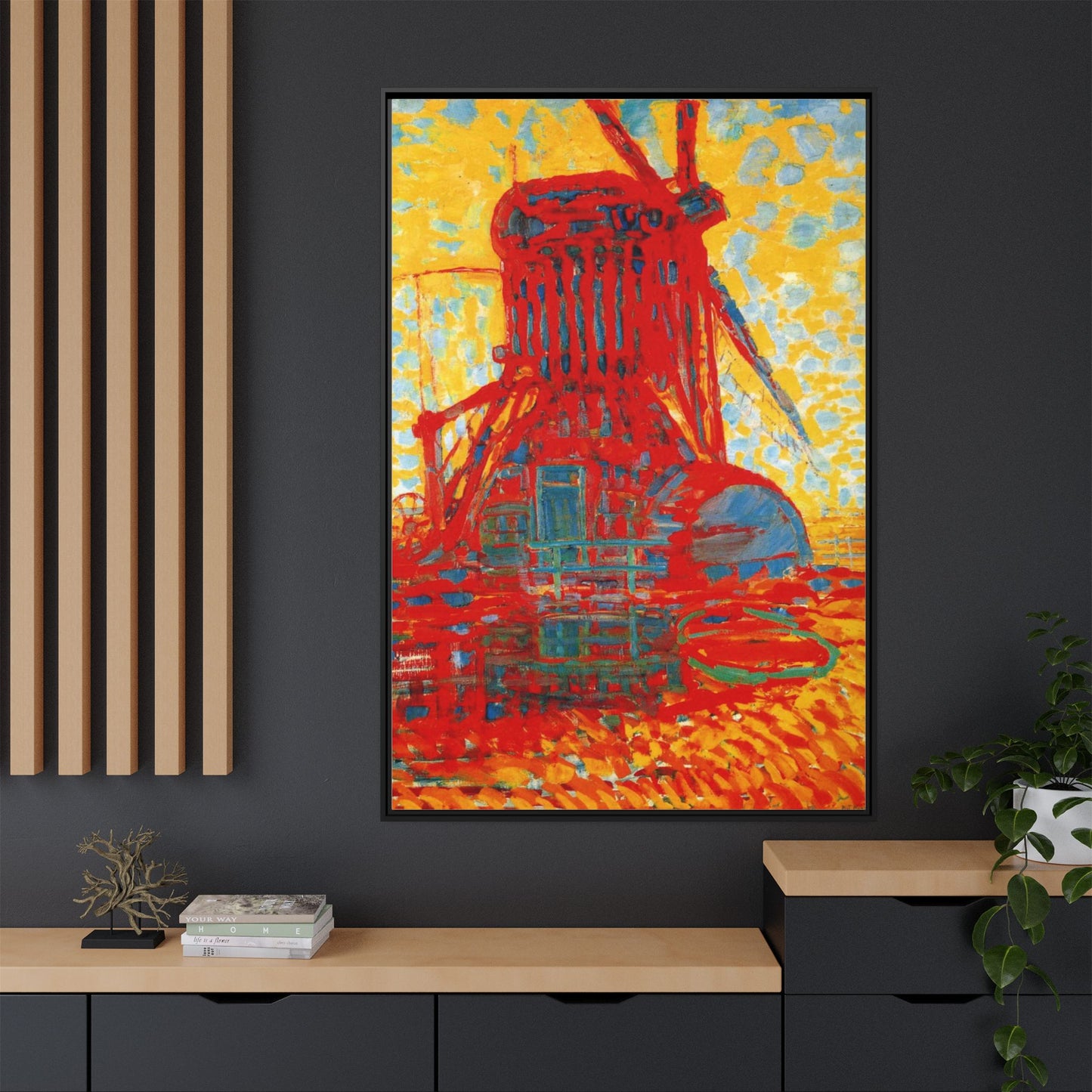 Mill by Sunlight by Piet Mondrian Matte Framed Canvas Wall Art Print
