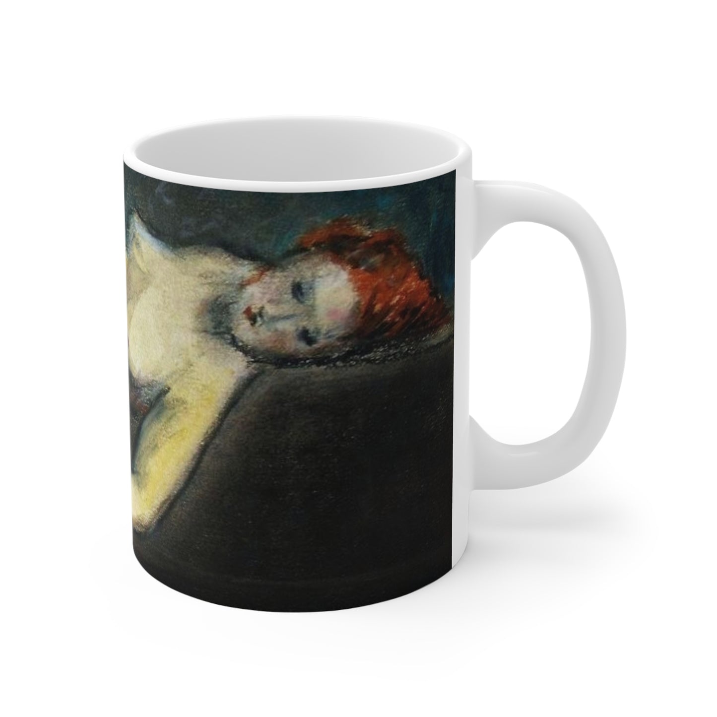 Artistic Nude Figure Coffee Mug — Abstract Reclining Female Painting
