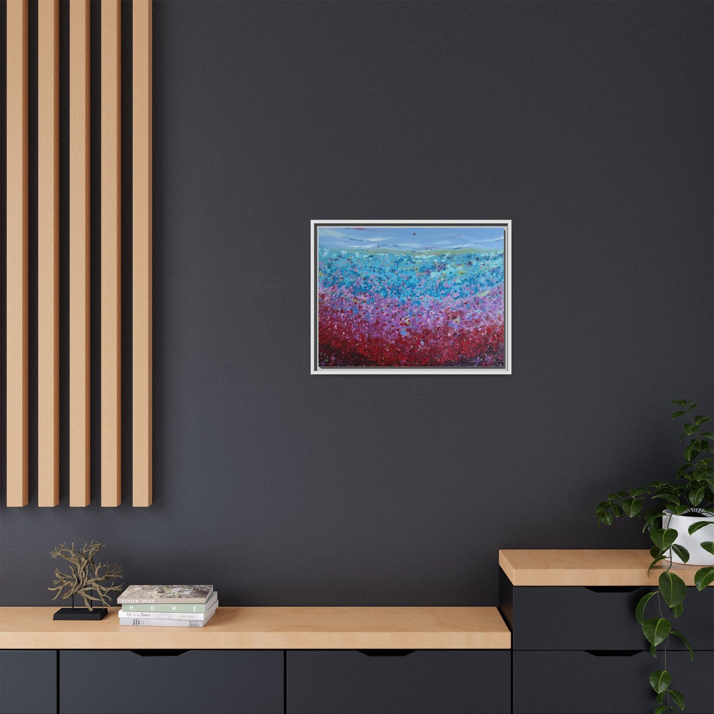 Bloom by Unknown Framed Matte Canvas Abstract Floral Field Wall Art