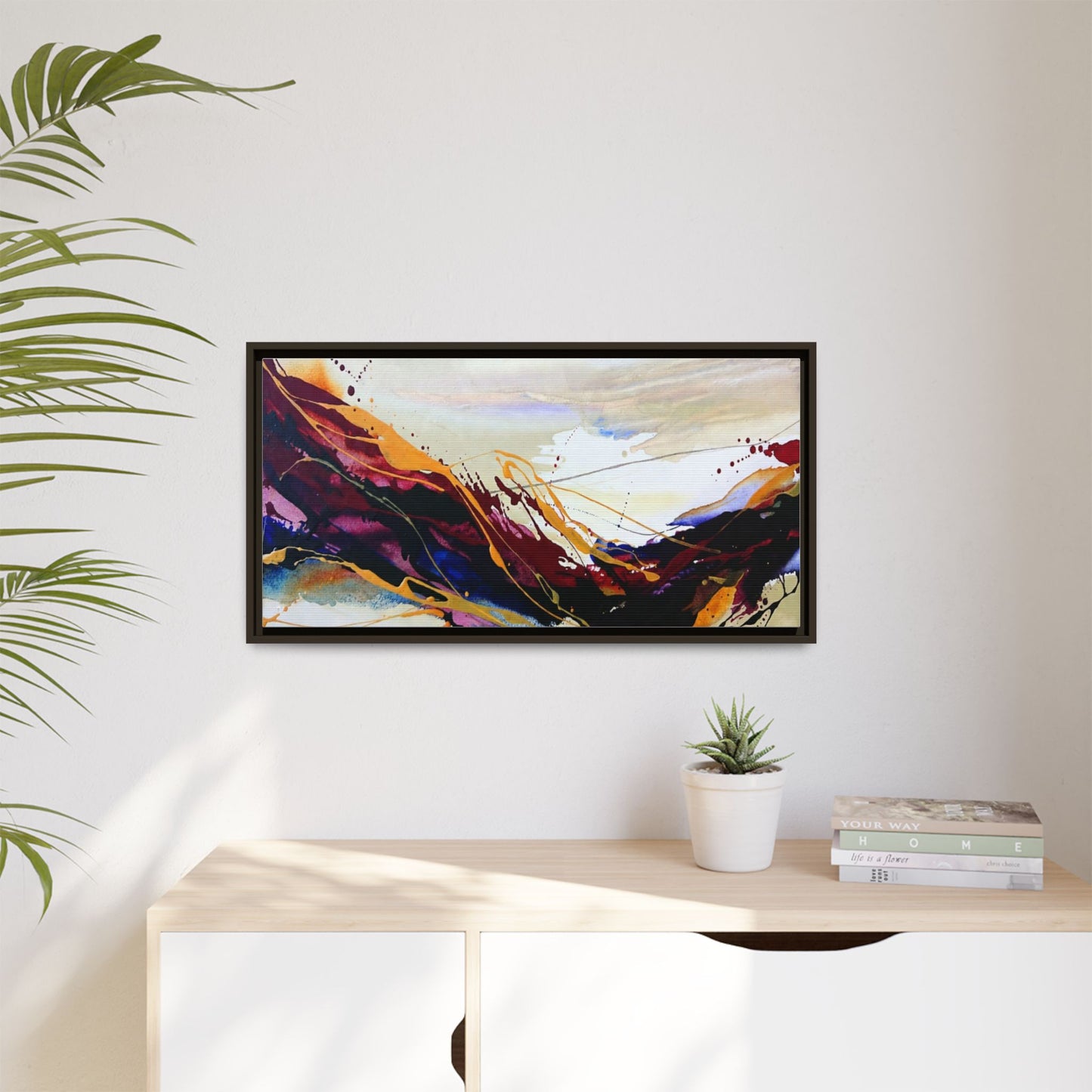 Abstract Flow Matte Canvas Framed Wall Art