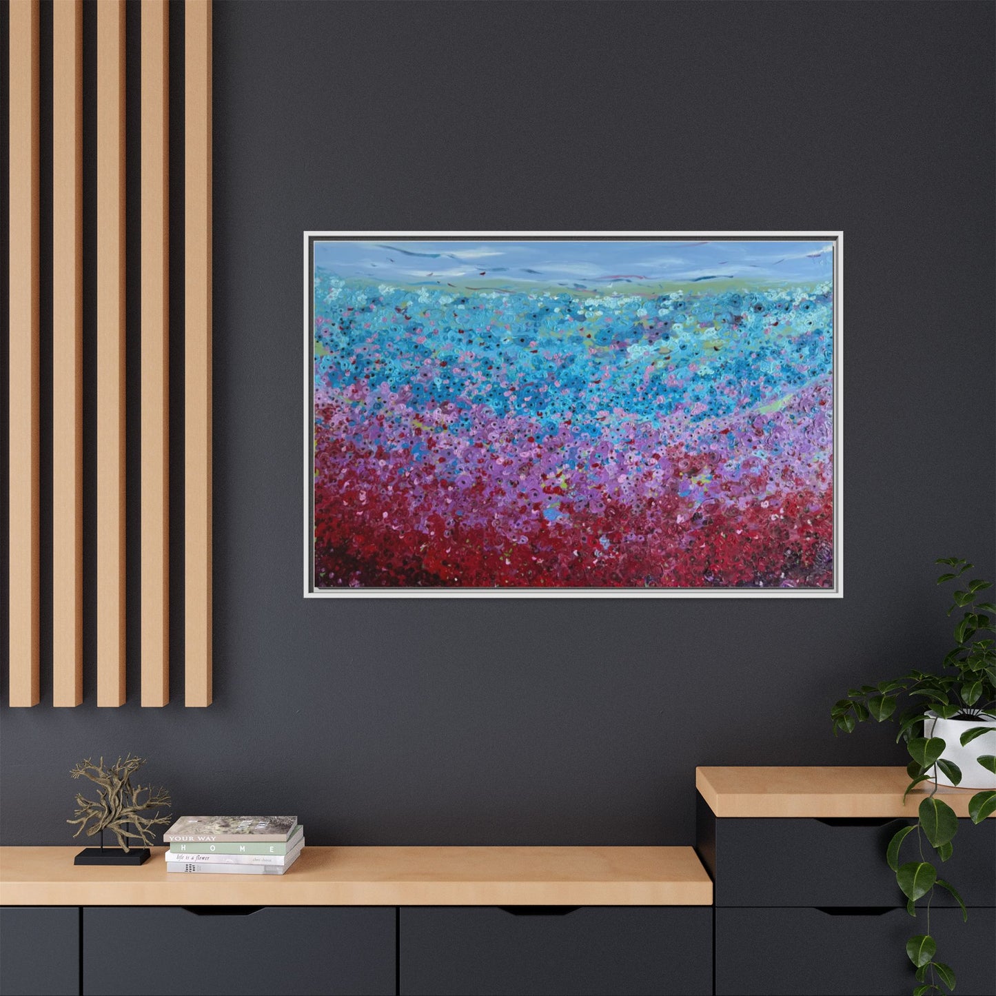 Bloom by Unknown Framed Matte Canvas Abstract Floral Field Wall Art