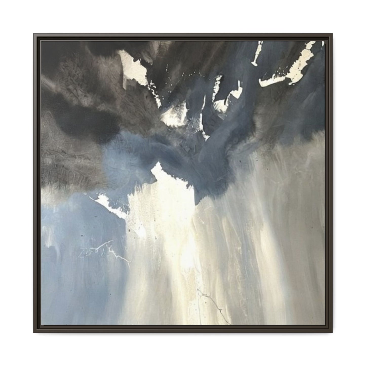 Framed Matte Canvas Art — Moody Abstract Sky Painting