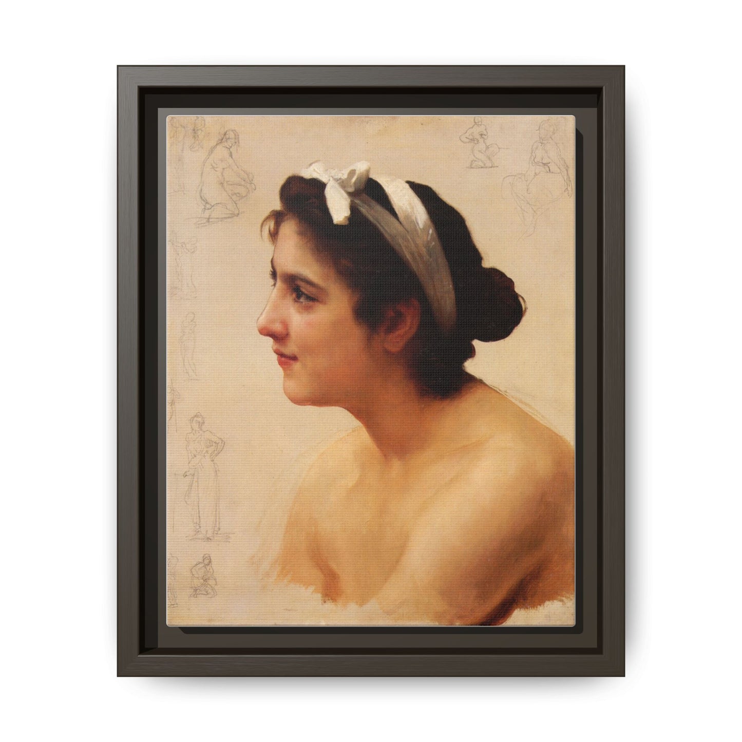 Study Of A Woman For Offering To Love by William Adolphe Bouguereau Framed Matte Canvas Print