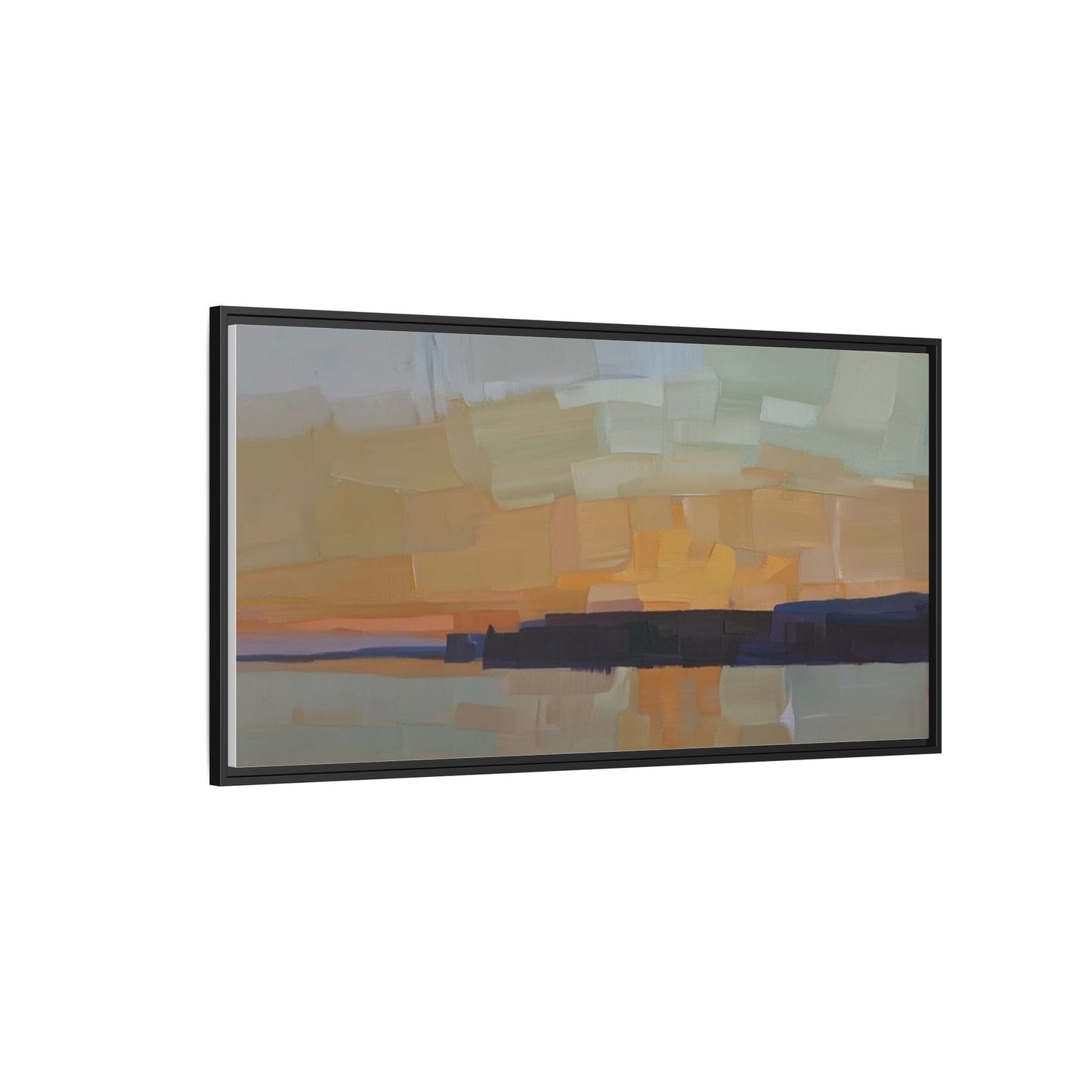 Framed Matte Canvas Sunset Abstract Landscape Art Print