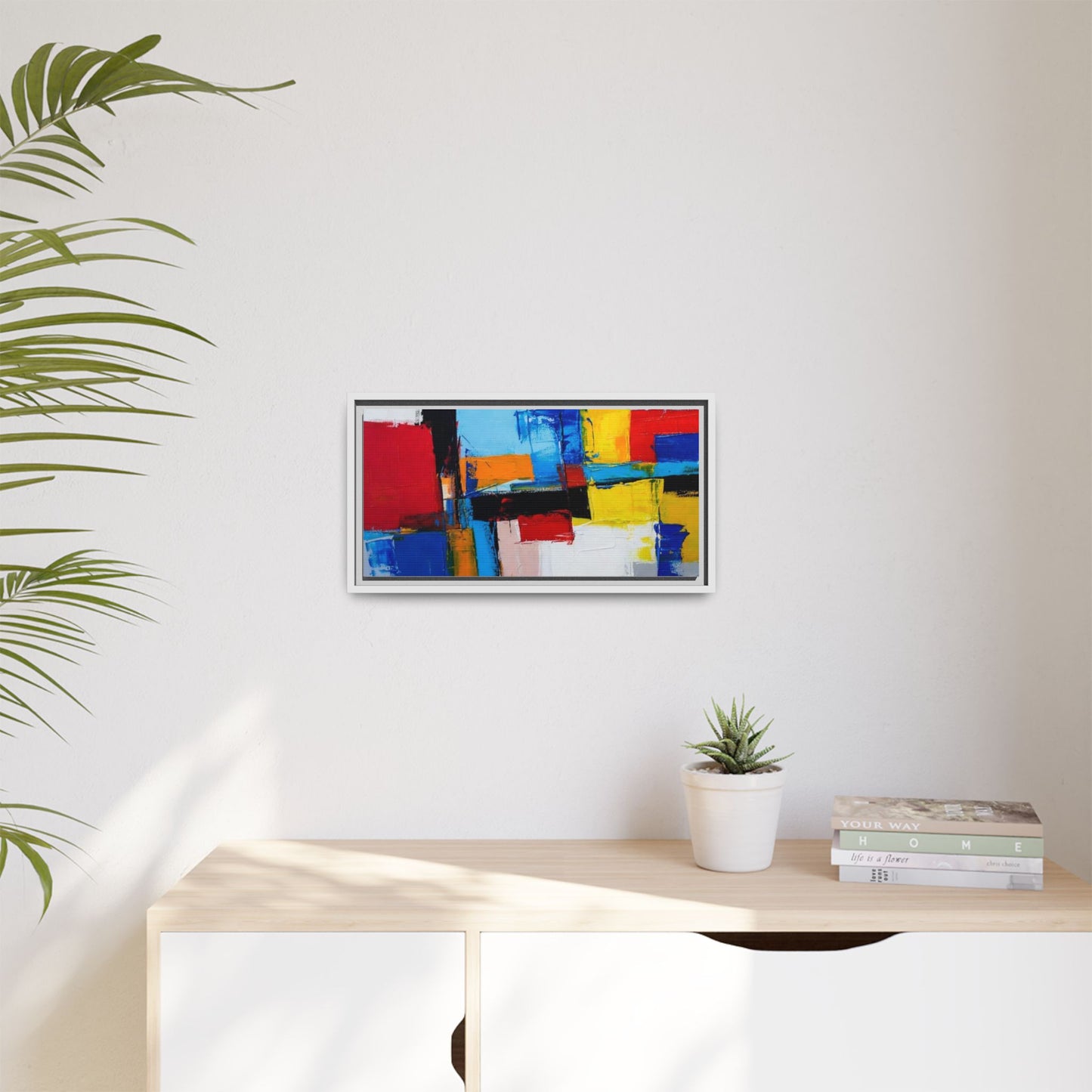 Abstract Color Block Matte Canvas Framed Wall Art
