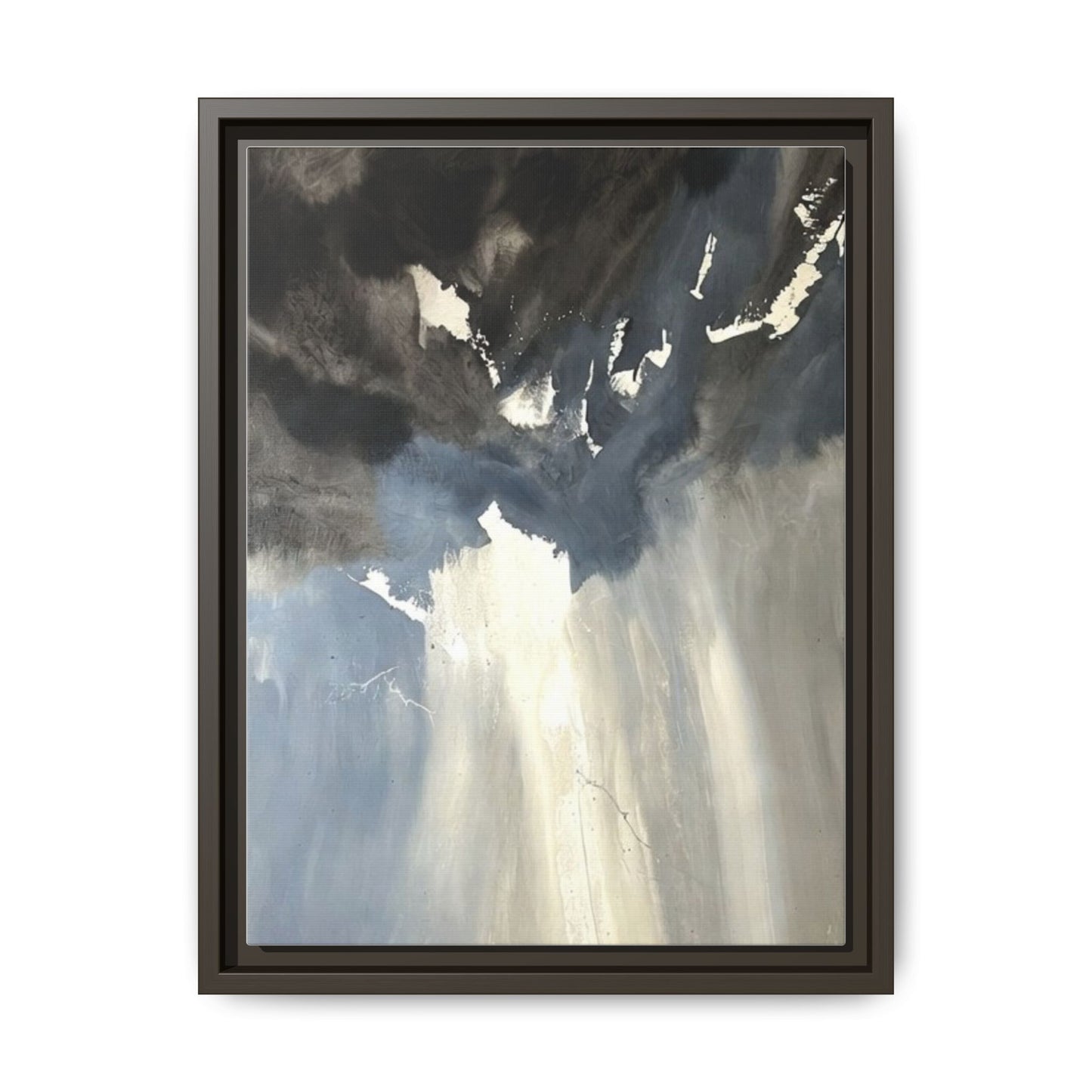 Framed Matte Canvas Art — Moody Abstract Sky Painting