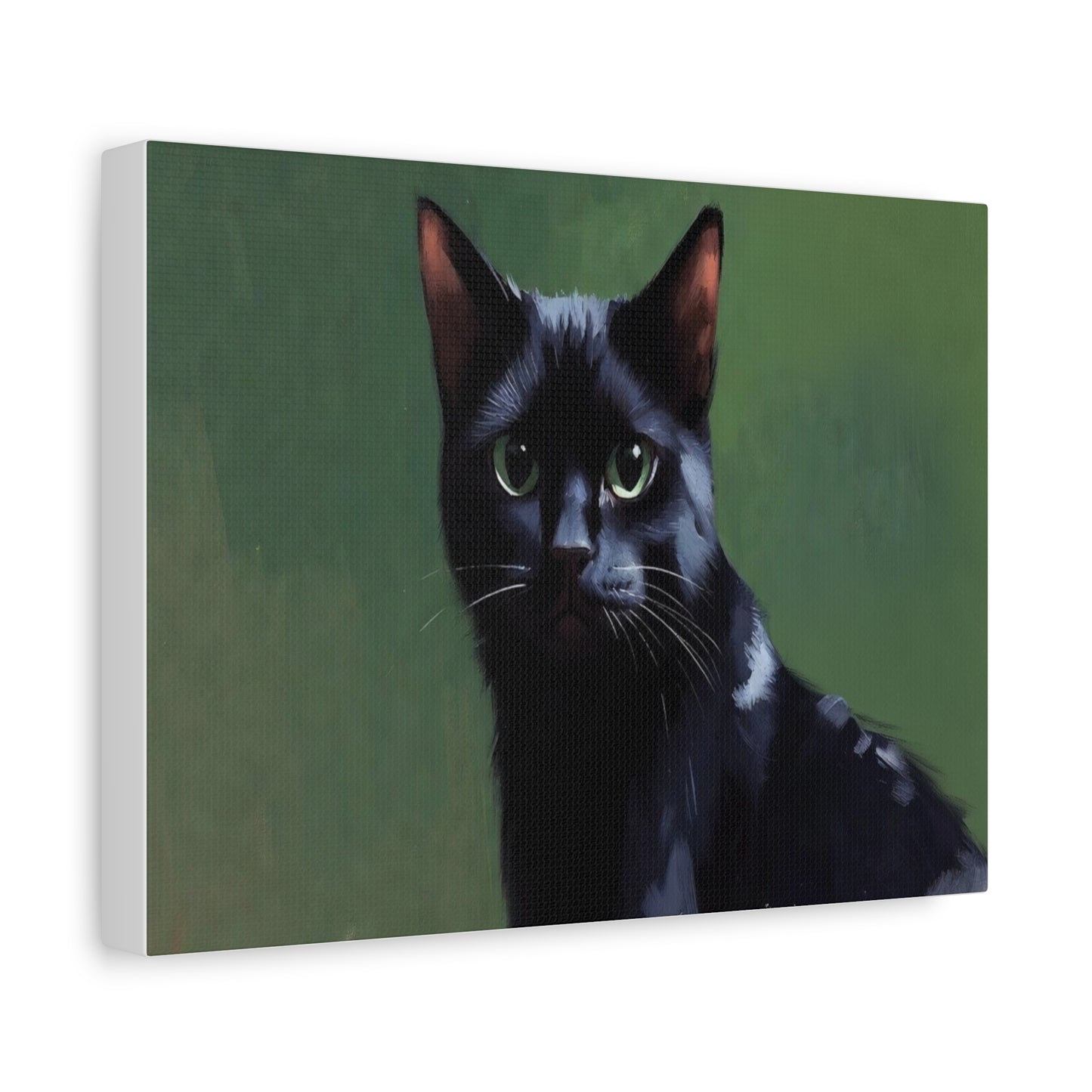 Black Cat Portrait Canvas - Matte Stretched Wall Art