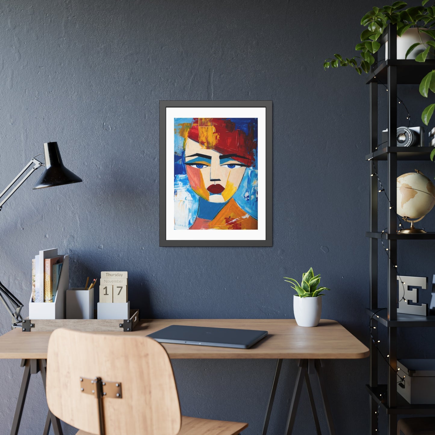 Abstract Colorful Face Framed Poster — Modern Pop Art Wall Print