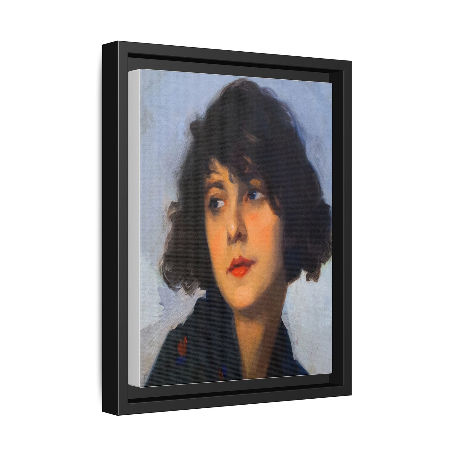 Mulher do chale verde (cropped) by Cyprien Eugene Boulet Framed Matte Canvas Print