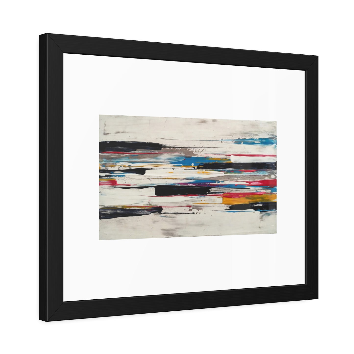 Abstract Color Stripe Framed Poster - Modern Minimalist Wall Art