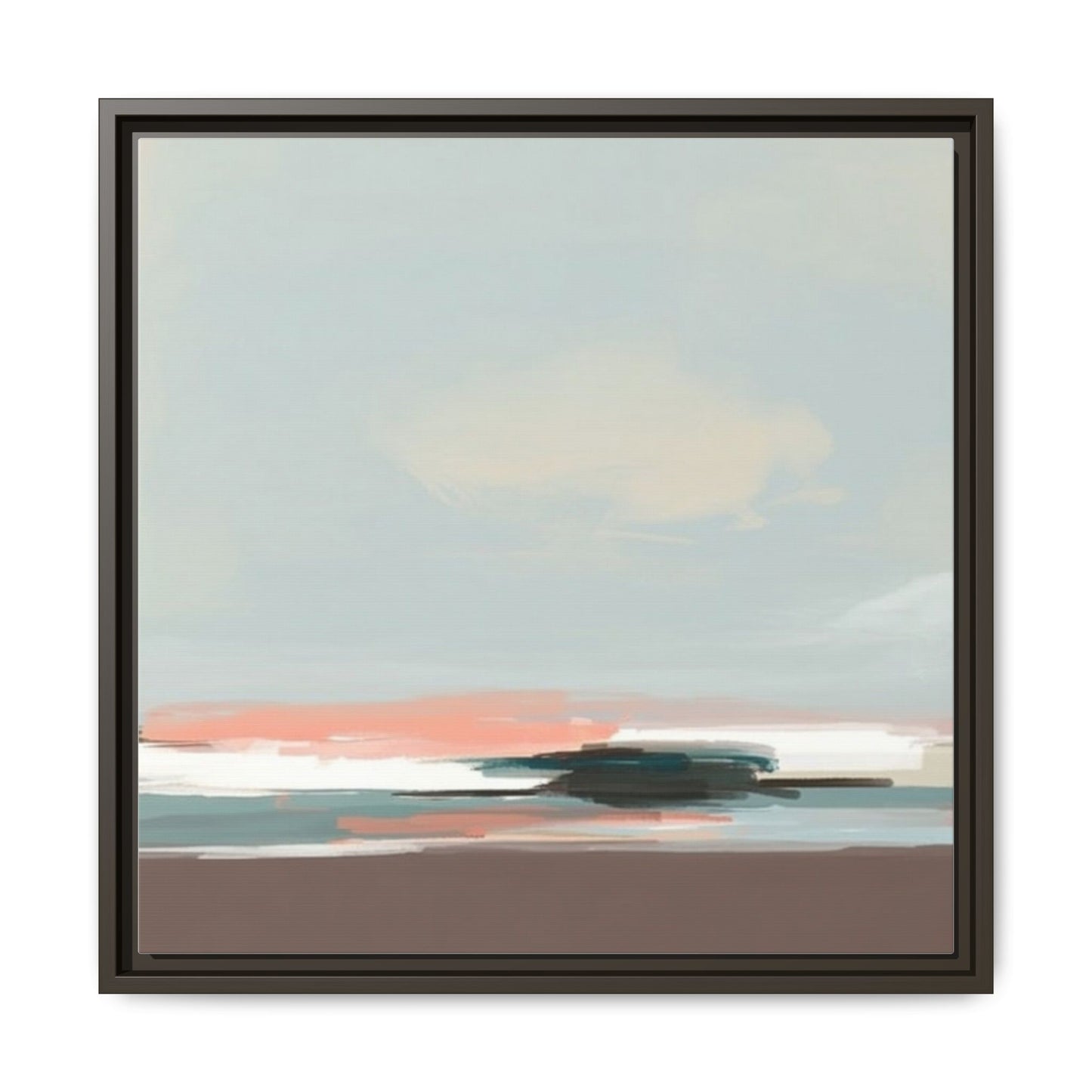 Framed Matte Canvas Print — Soft Coastal Abstract Landscape