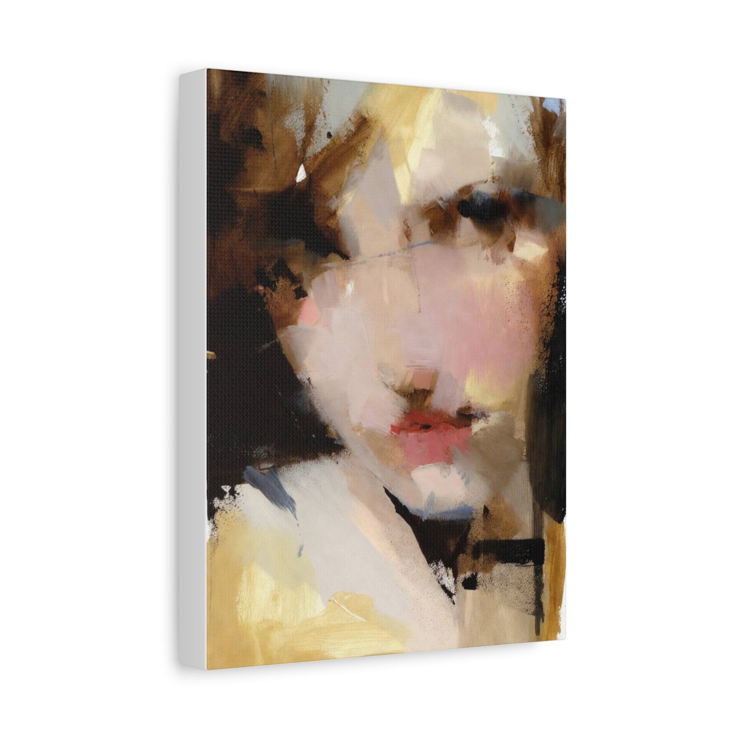 Abstract Portrait Matte Canvas Print — Modern Feminine Wall Art