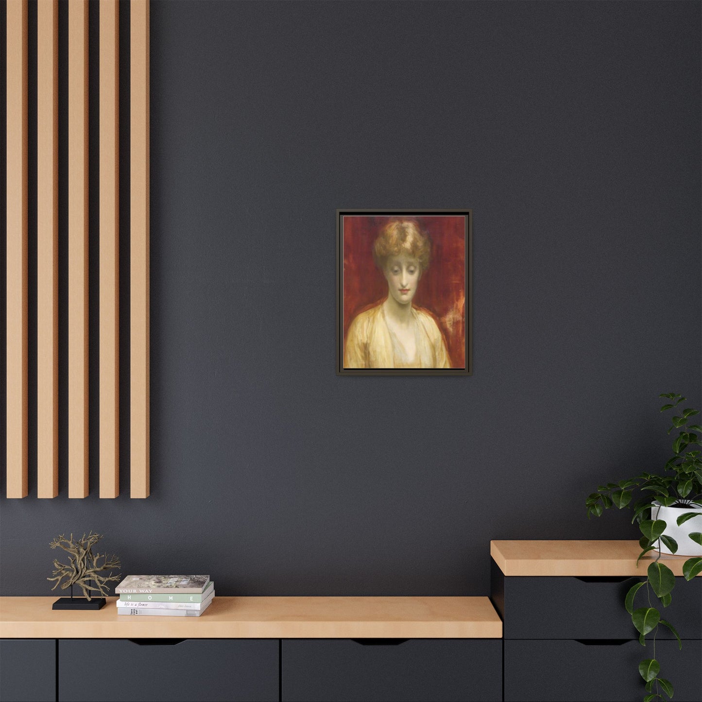 Mrs Williams by Lord Frederic Leighton Framed Matte Canvas Portrait Wall Art Print