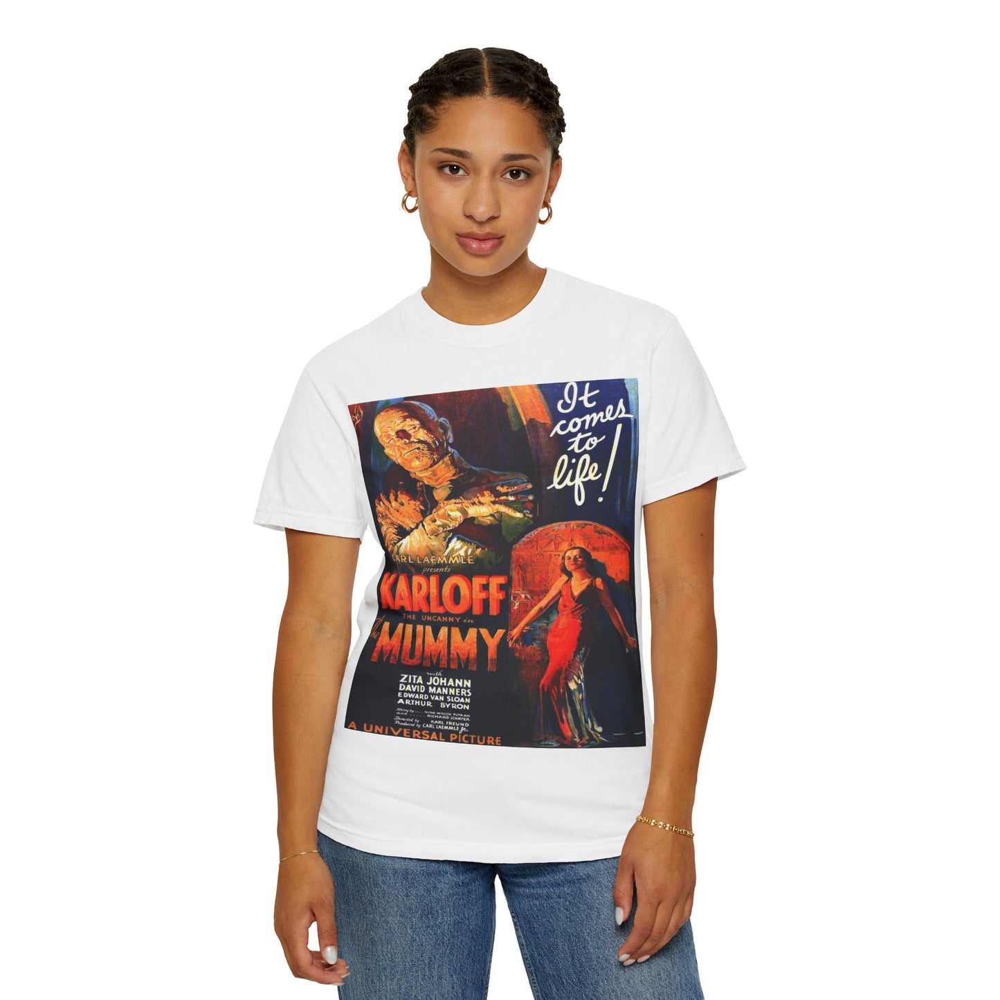Mummy Movie Poster T‑Shirt — Vintage Karloff Horror Graphic Tee