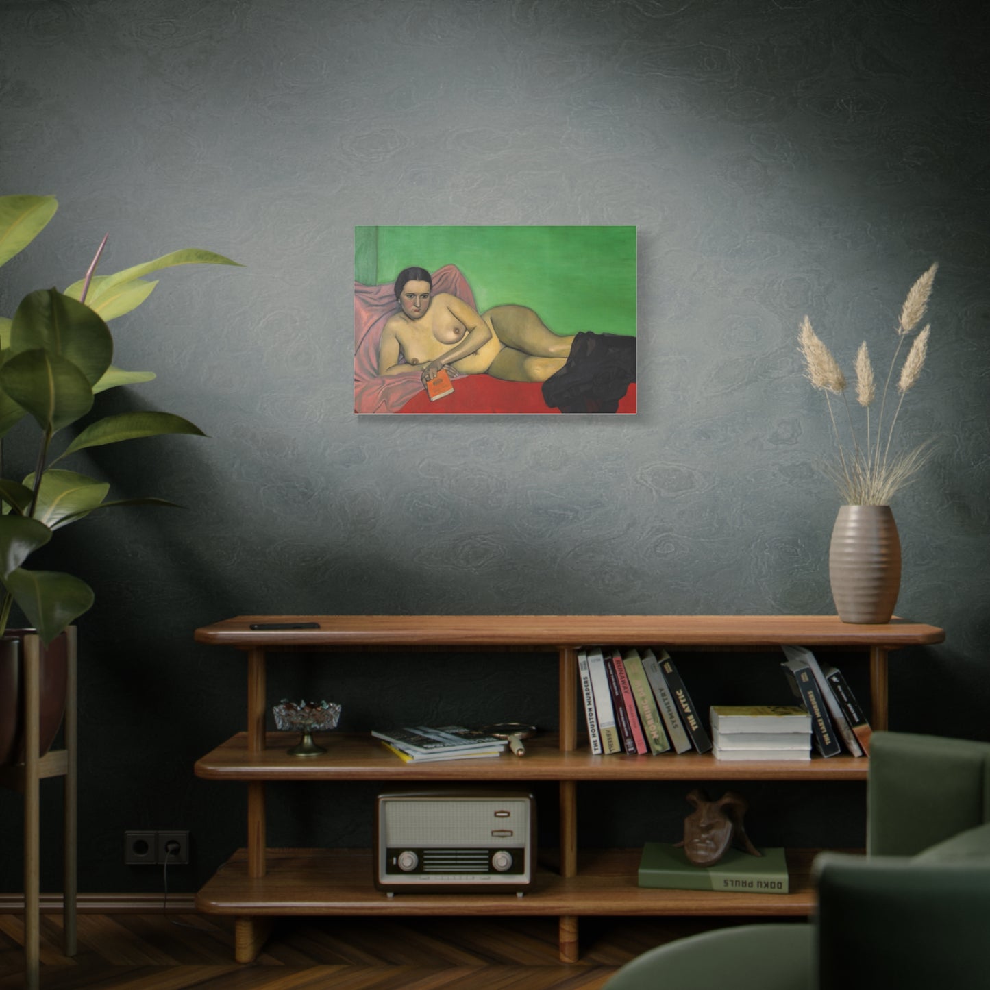 Femme nue tenant un livre by Félix Vallotton Matte Canvas Wall Art Print