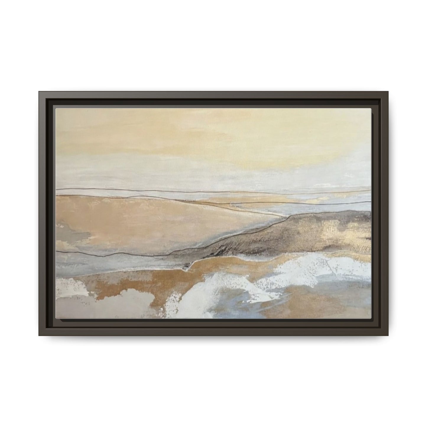 Framed Abstract Coastal Landscape Matte Canvas Wall Art