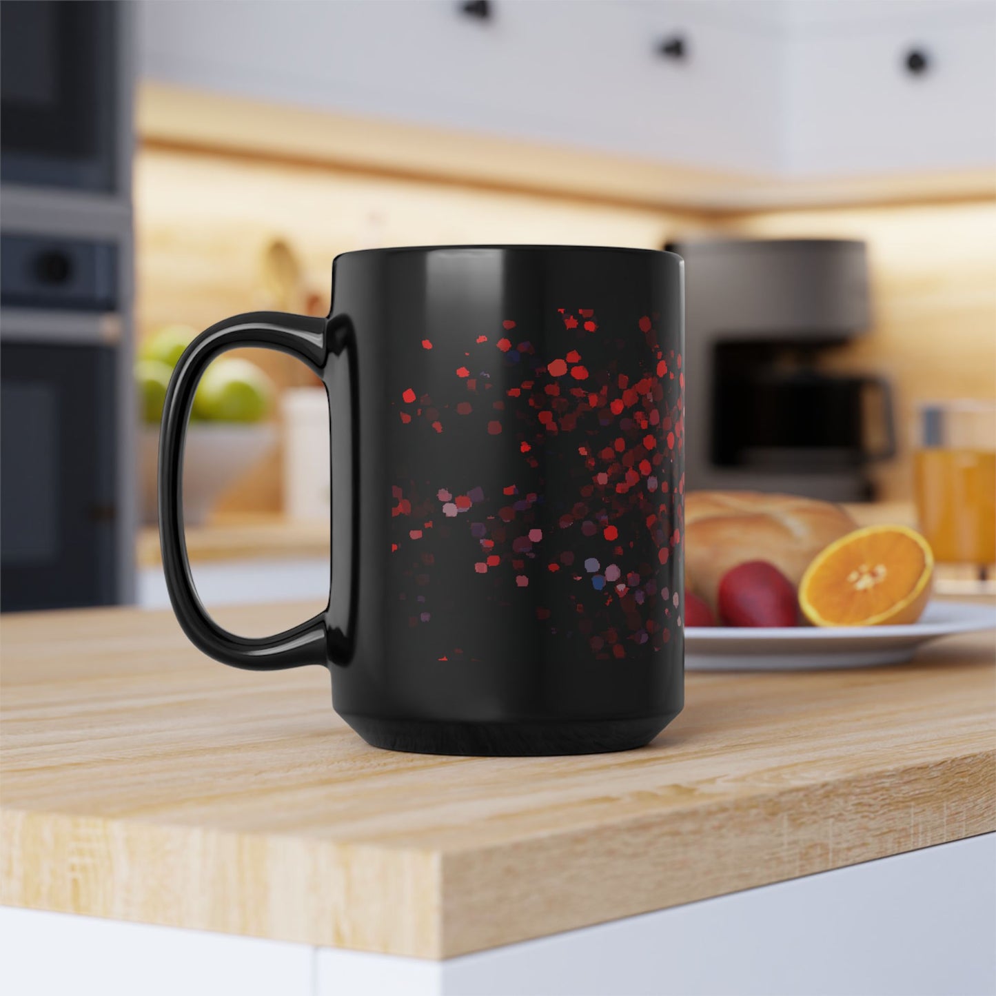 Red Mosaic Sparkle Black Coffee Mug – 11oz & 15oz