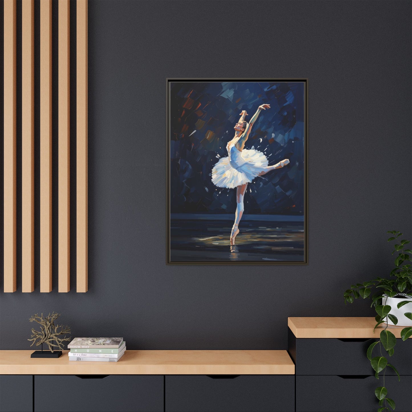 Ballerina Ballet Canvas Print — Framed Matte Wall Art