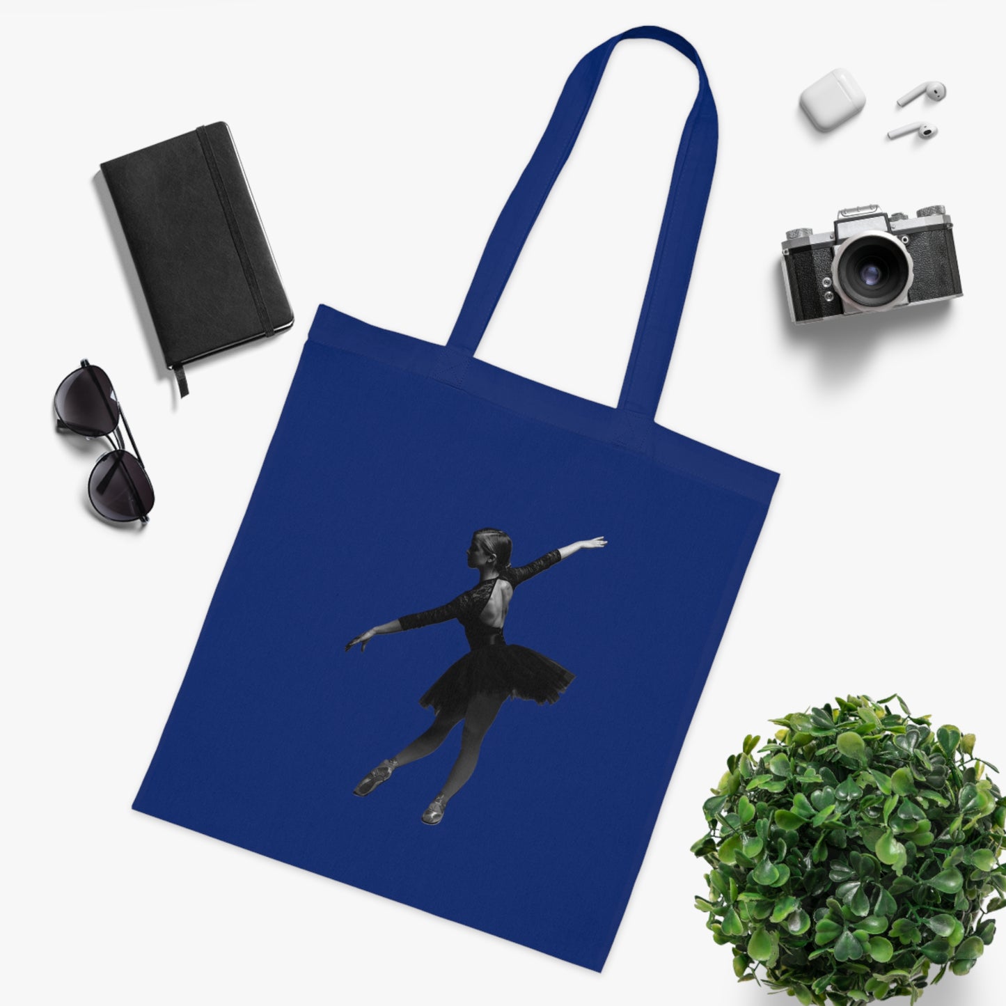 Ballet Silhouette Cotton Tote — Dancer Tote Bag for Ballet Lovers