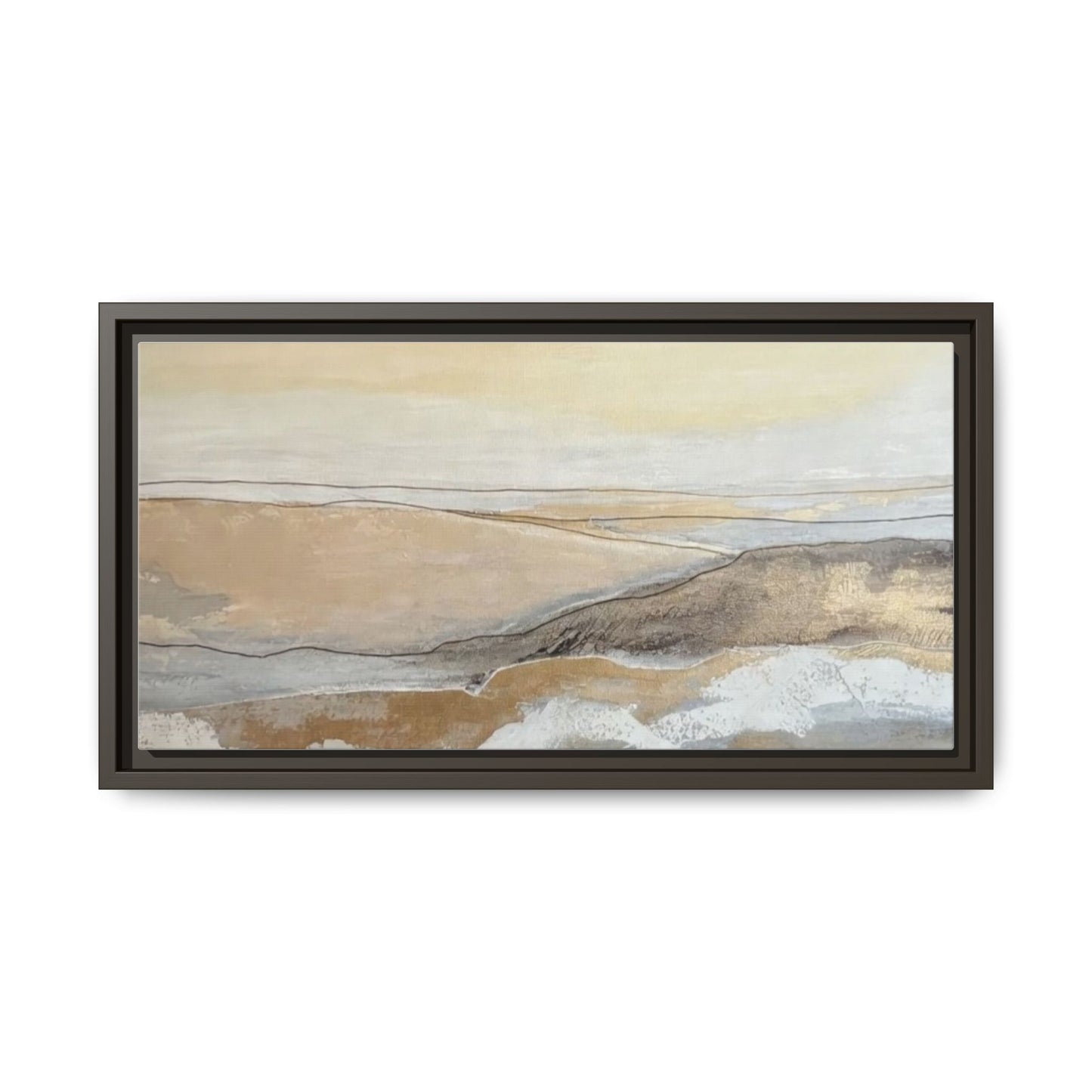 Framed Abstract Coastal Landscape Matte Canvas Wall Art