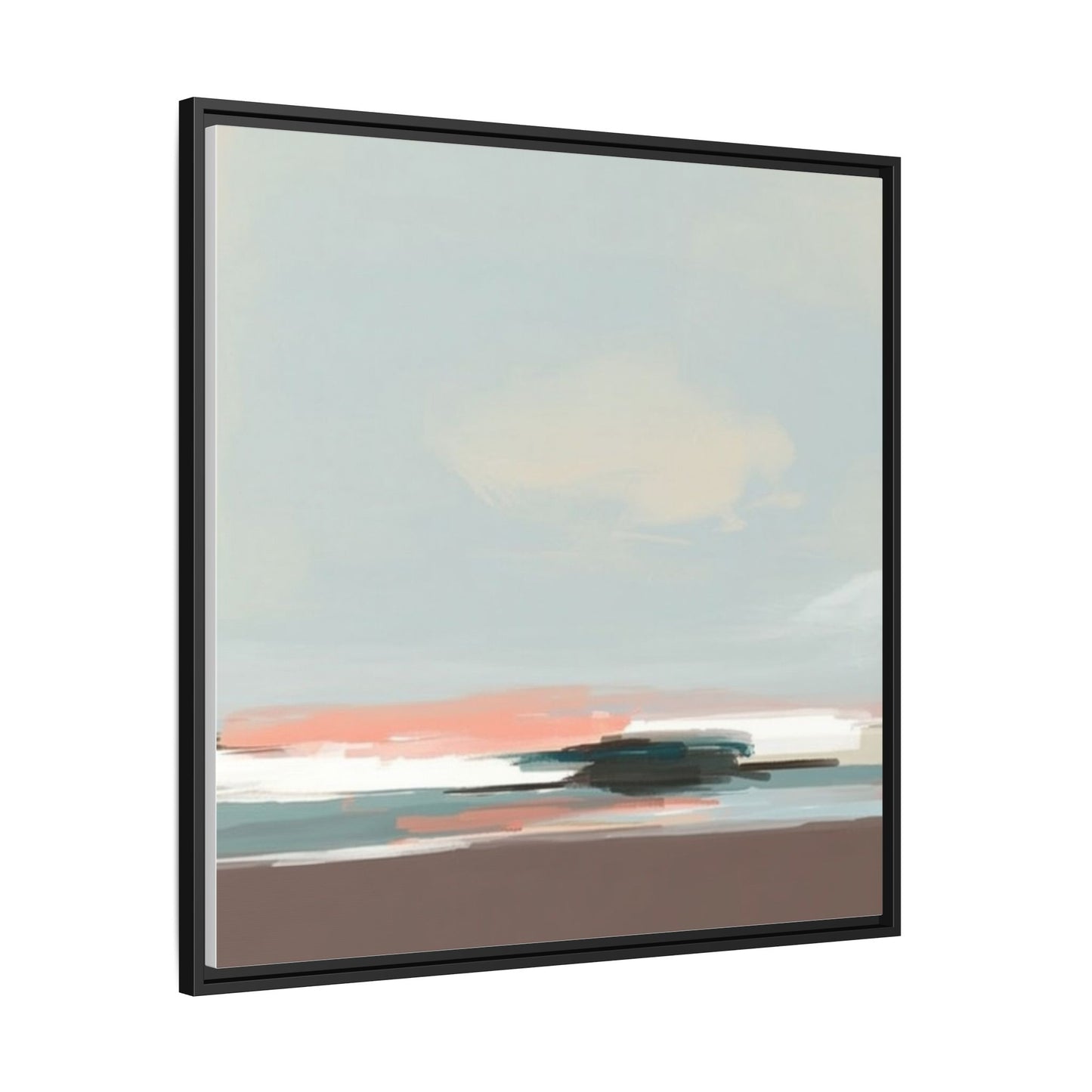 Framed Matte Canvas Print — Soft Coastal Abstract Landscape