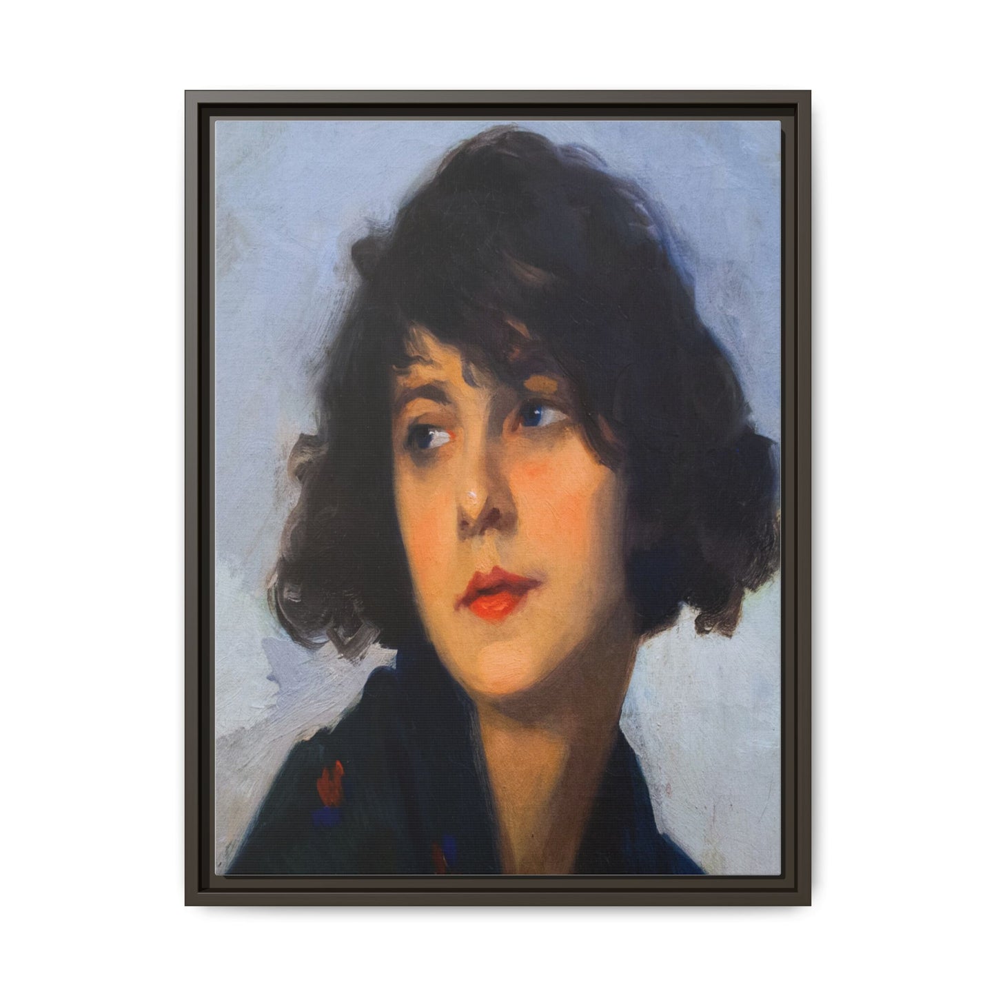 Mulher do chale verde (cropped) by Cyprien Eugene Boulet Framed Matte Canvas Print