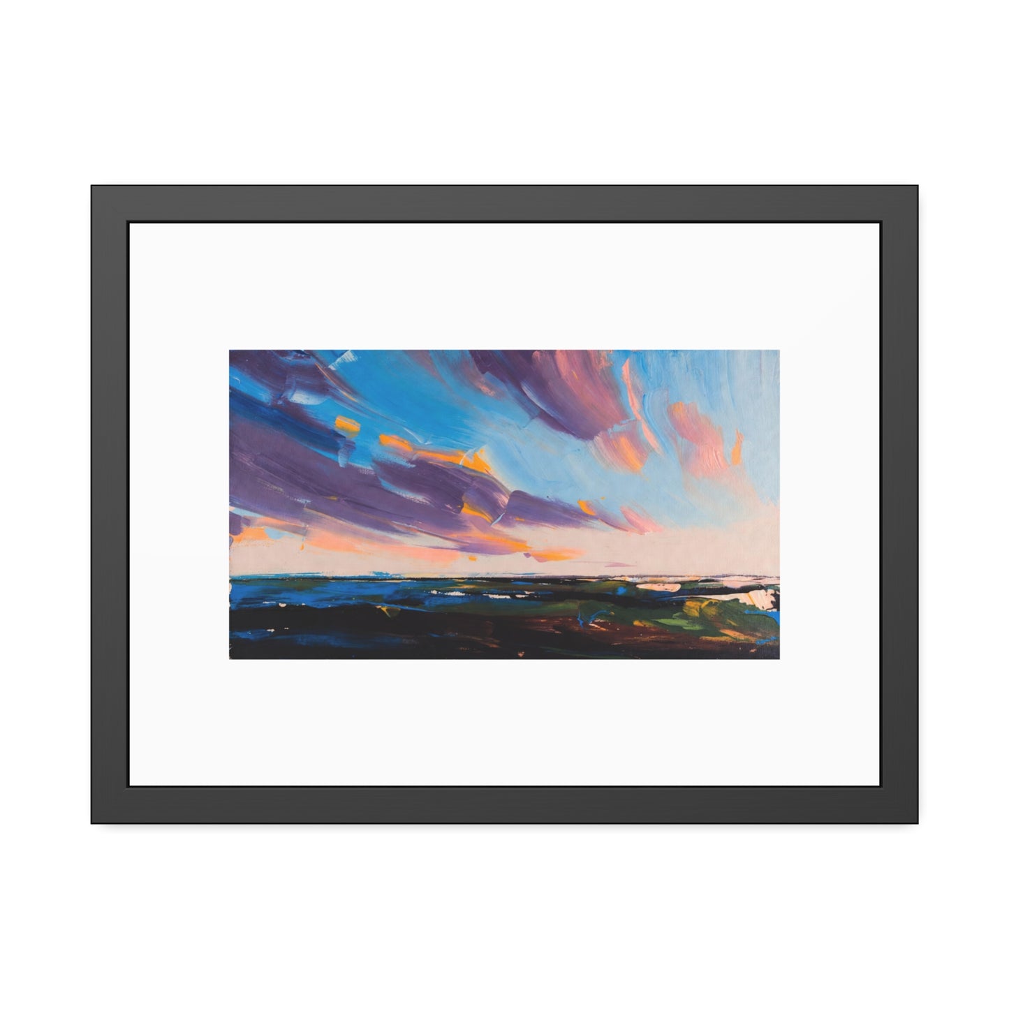 Framed Poster – Colorful Coastal Sunset Landscape Art Print