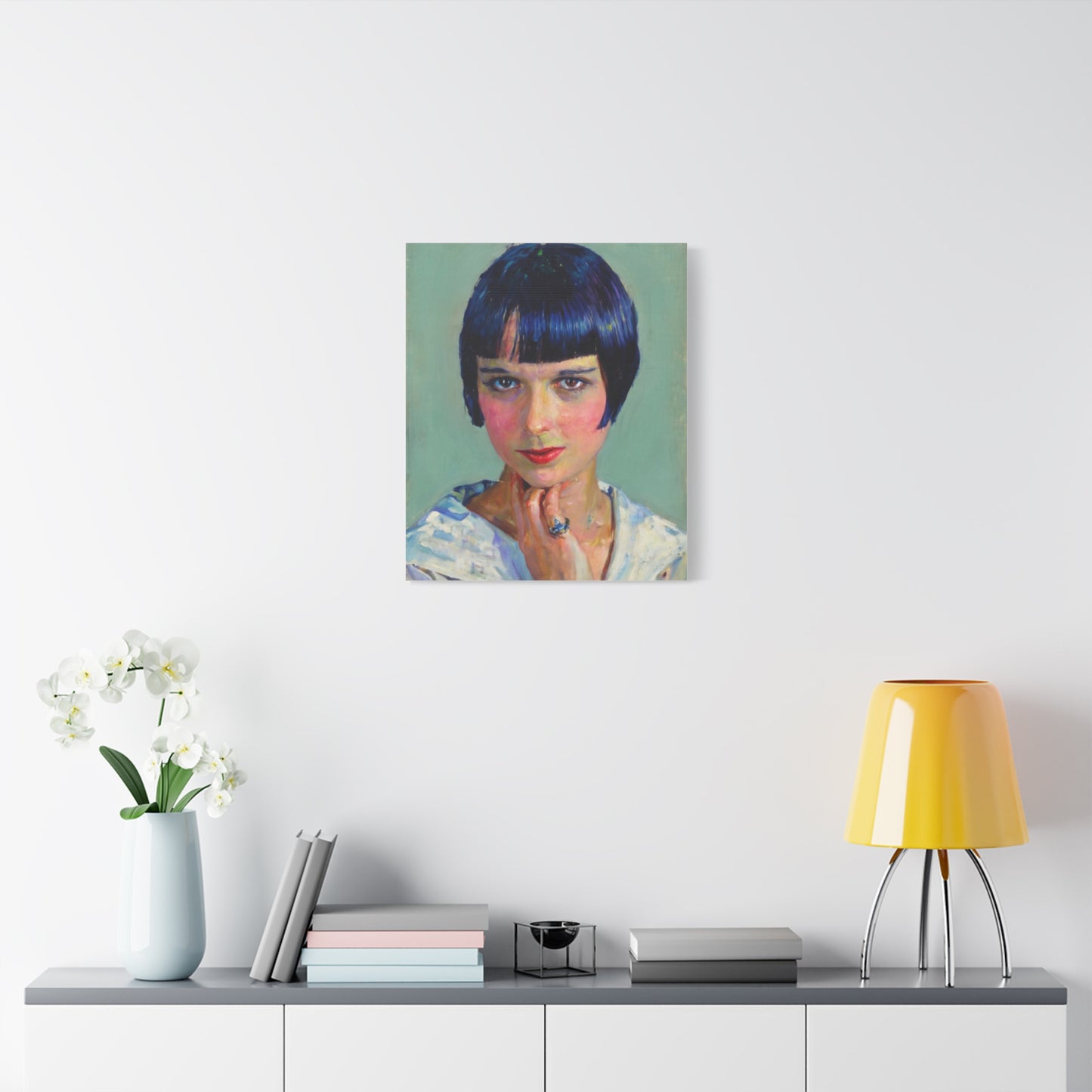Portrait Canvas Print — Vintage Flapper Woman Matte Stretched Wall Art