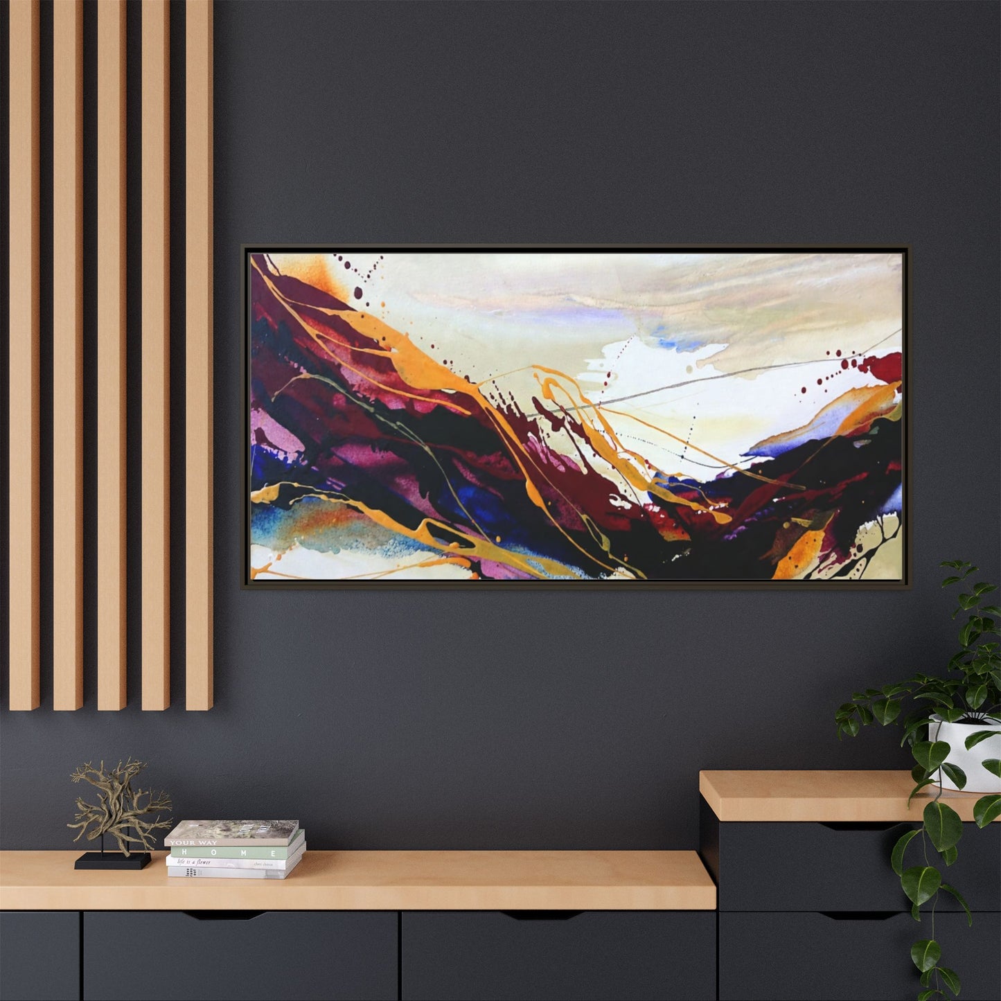 Abstract Flow Matte Canvas Framed Wall Art