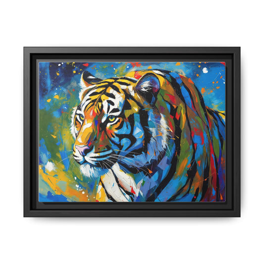 Colorful Tiger Matte Canvas Framed Art — Vibrant Wildlife Wall Decor