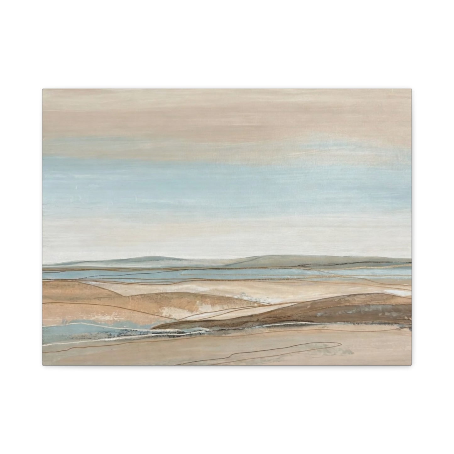 Coastal Pastel Landscape Canvas — Matte Stretched Wall Art