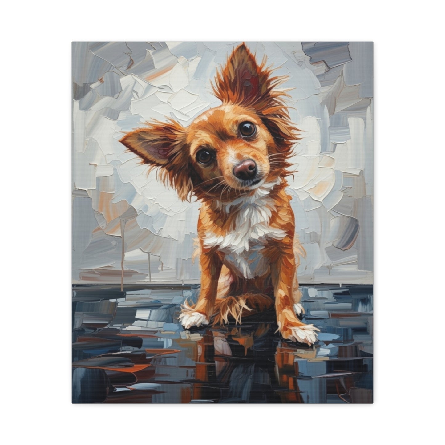 Charming Chihuahua Canvas Print — Whimsical Dog Portrait Wall Art