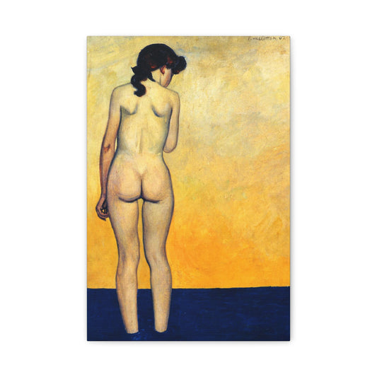 Adolescente entrant dans l'eau by Félix Vallotton  Matte Stretched Wall Art Print