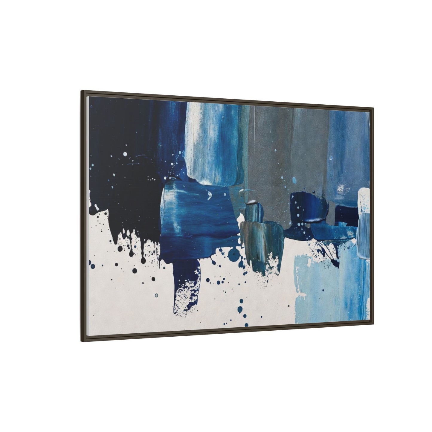 Abstract Blue Ocean Matte Canvas Framed Wall Art