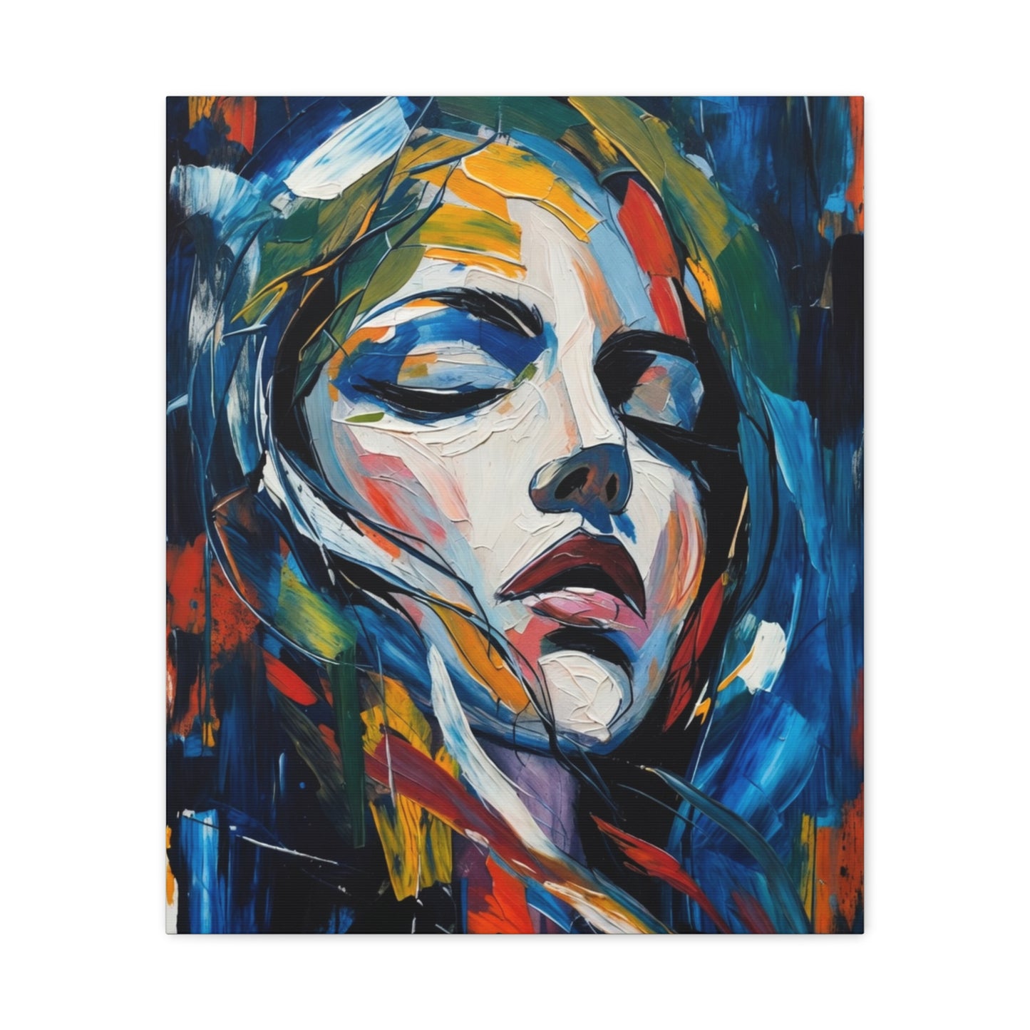 Abstract Colorful Woman Portrait Canvas