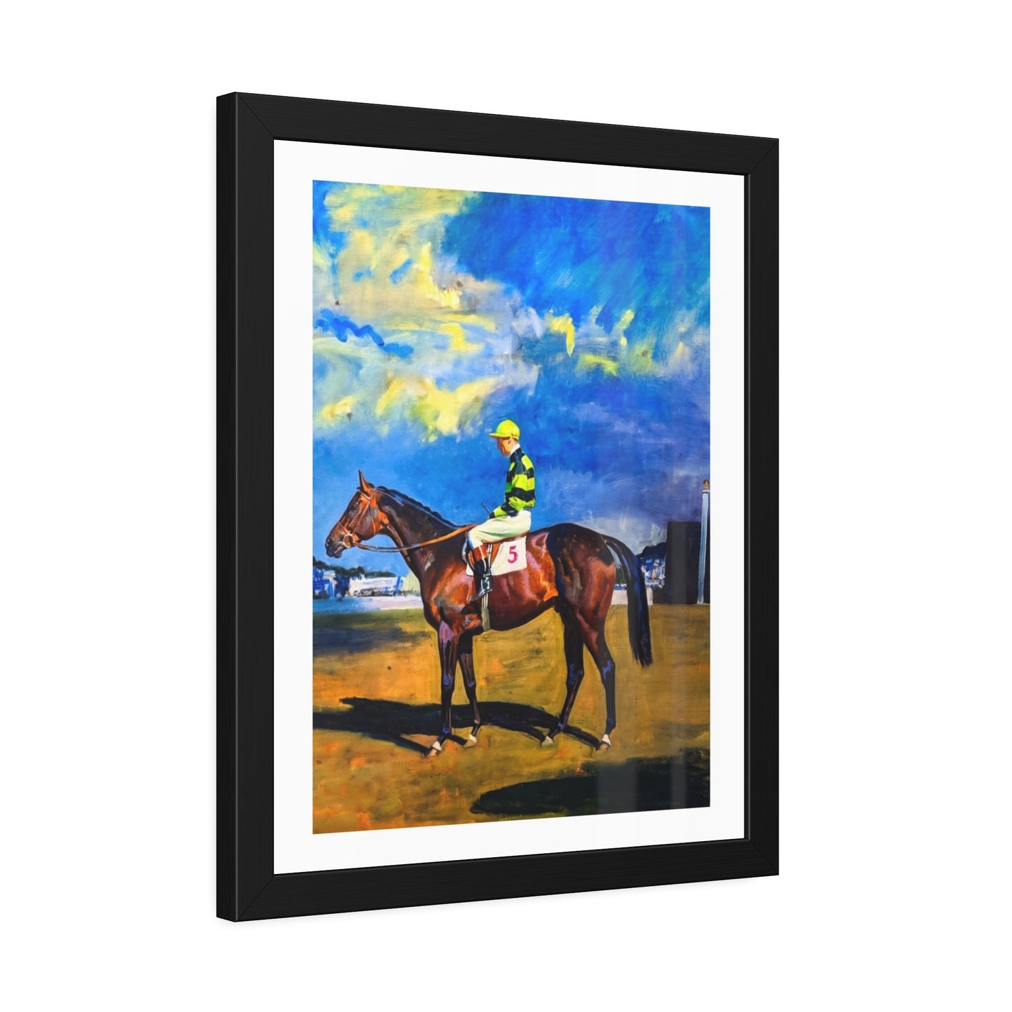 Framed Poster — Vintage Racehorse Jockey Art Print