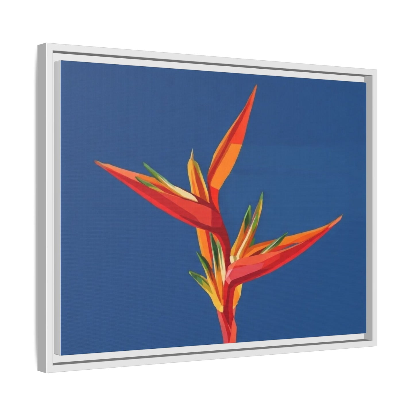 Framed Matte Canvas – Tropical Bird of Paradise Floral Wall Art