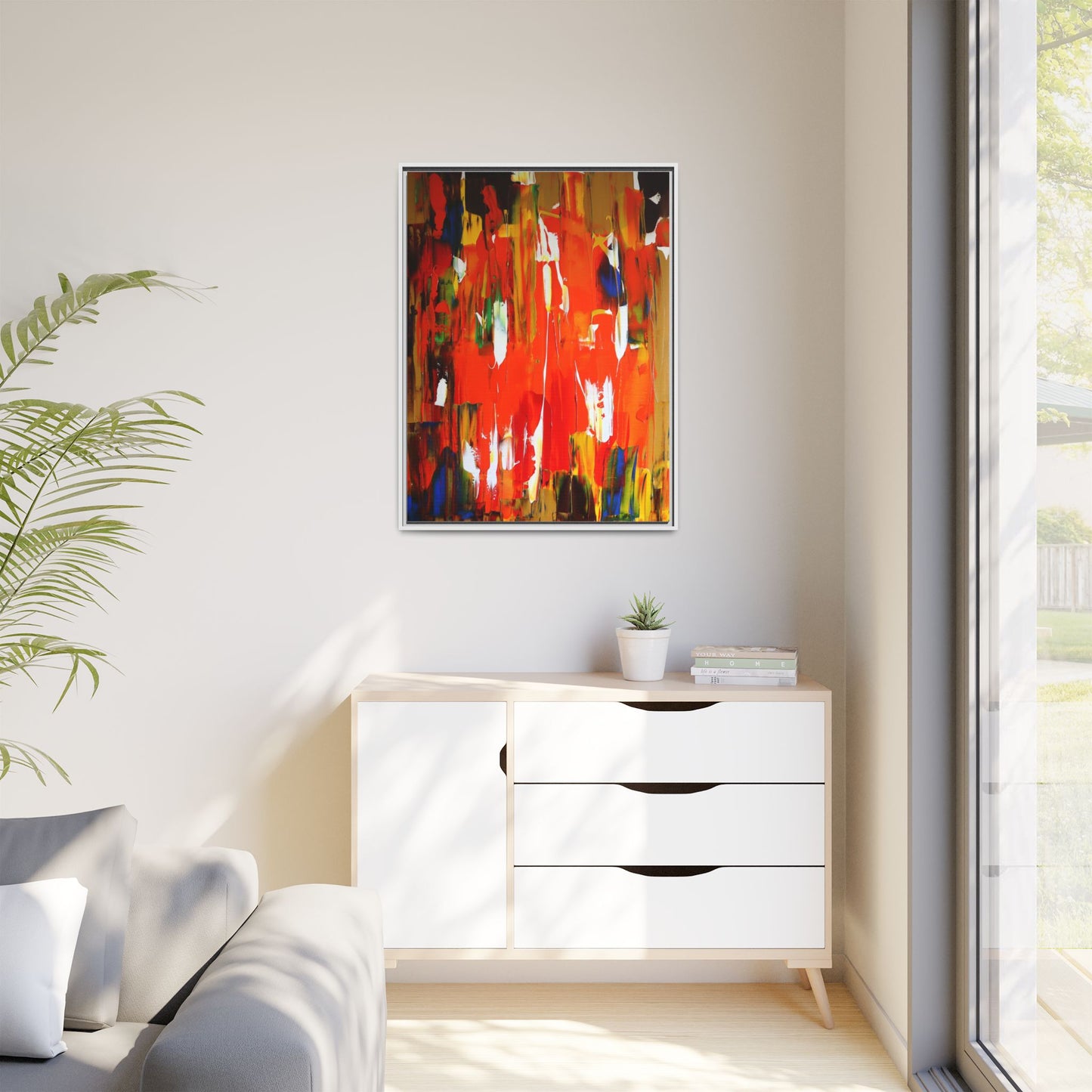 Burn baby burn by Norman Barrett Framed Matte Canvas Wall Art