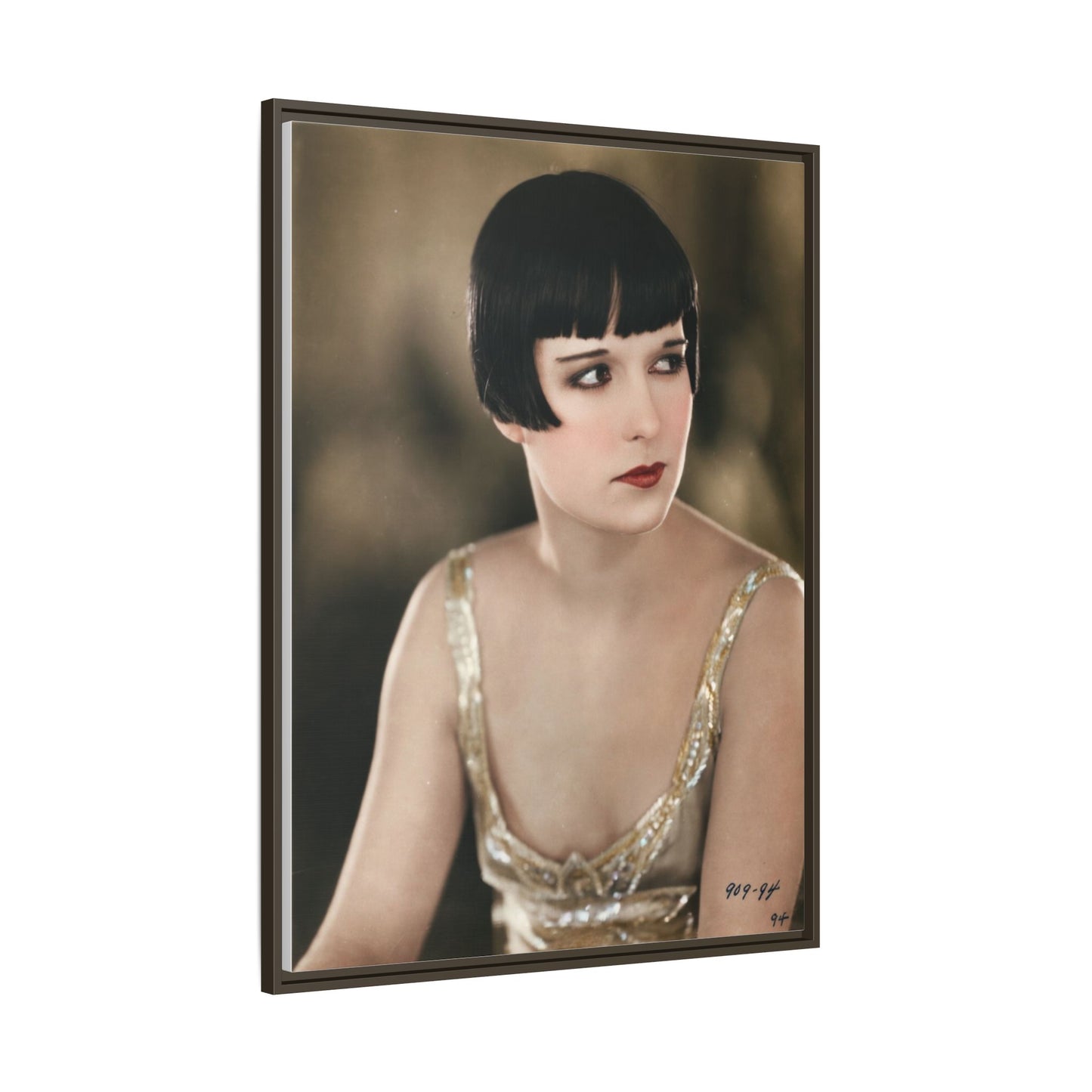 Vintage Louise Brooks Portrait Matte Canvas Framed Wall Art