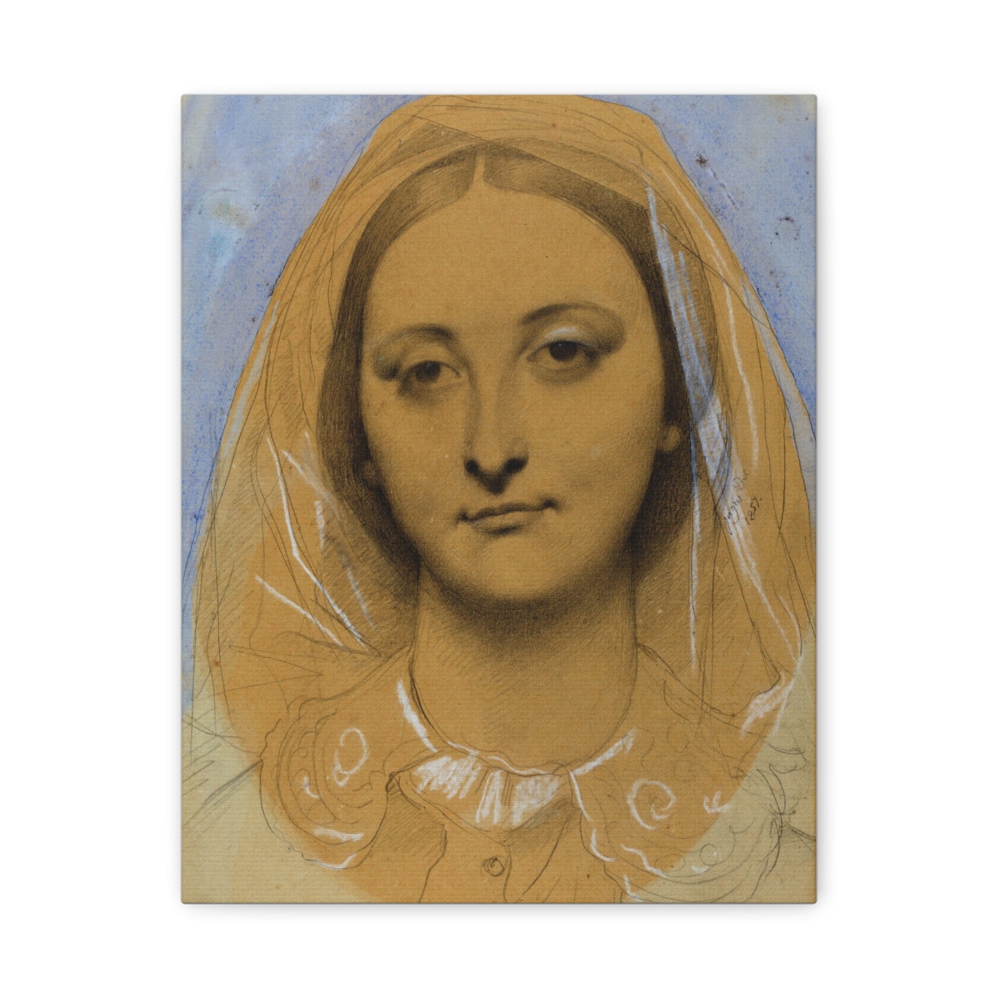Mademoiselle Mary de Borderieux by Jean Auguste Dominique Ingres Matte Stretched Canvas Wall Art