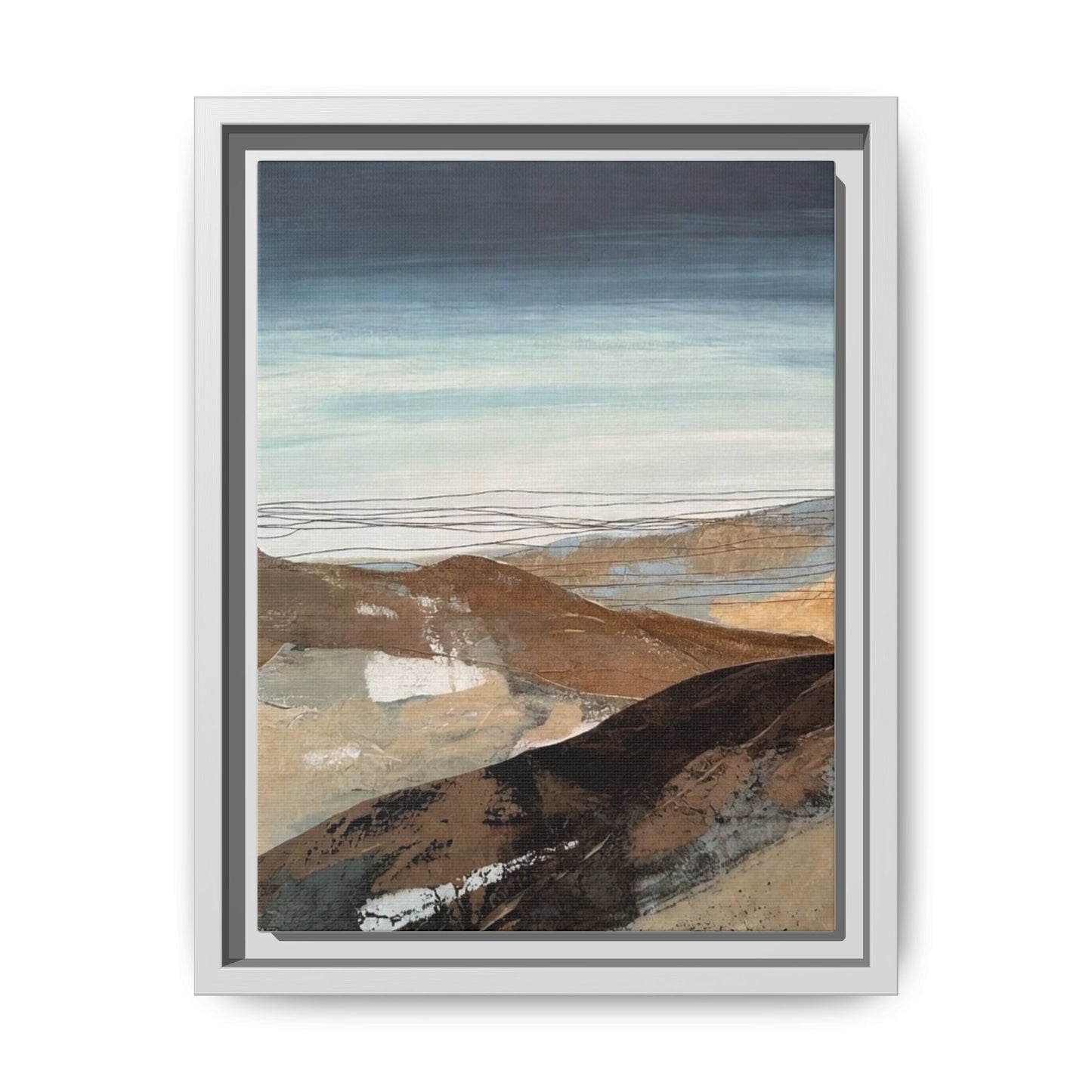 Framed Matte Canvas Art — Serene Abstract Landscape