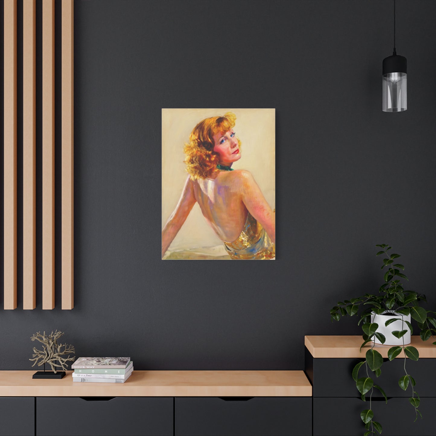Vintage Greta Garbo Glam Portrait Canvas